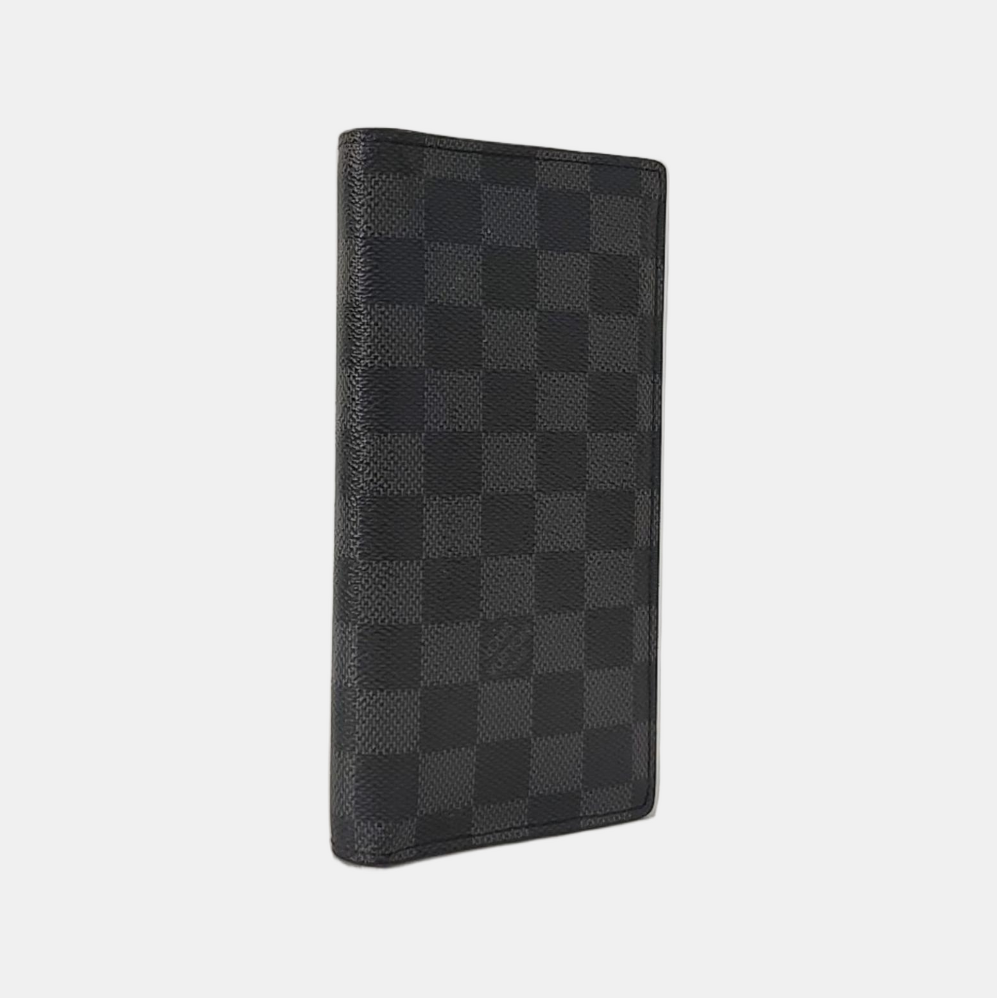 LOUIS VUITTON BRAZZA Gray Coated Canvas Chessboard Plaid Wallet Silver Hardware-(SKU)-958664175
