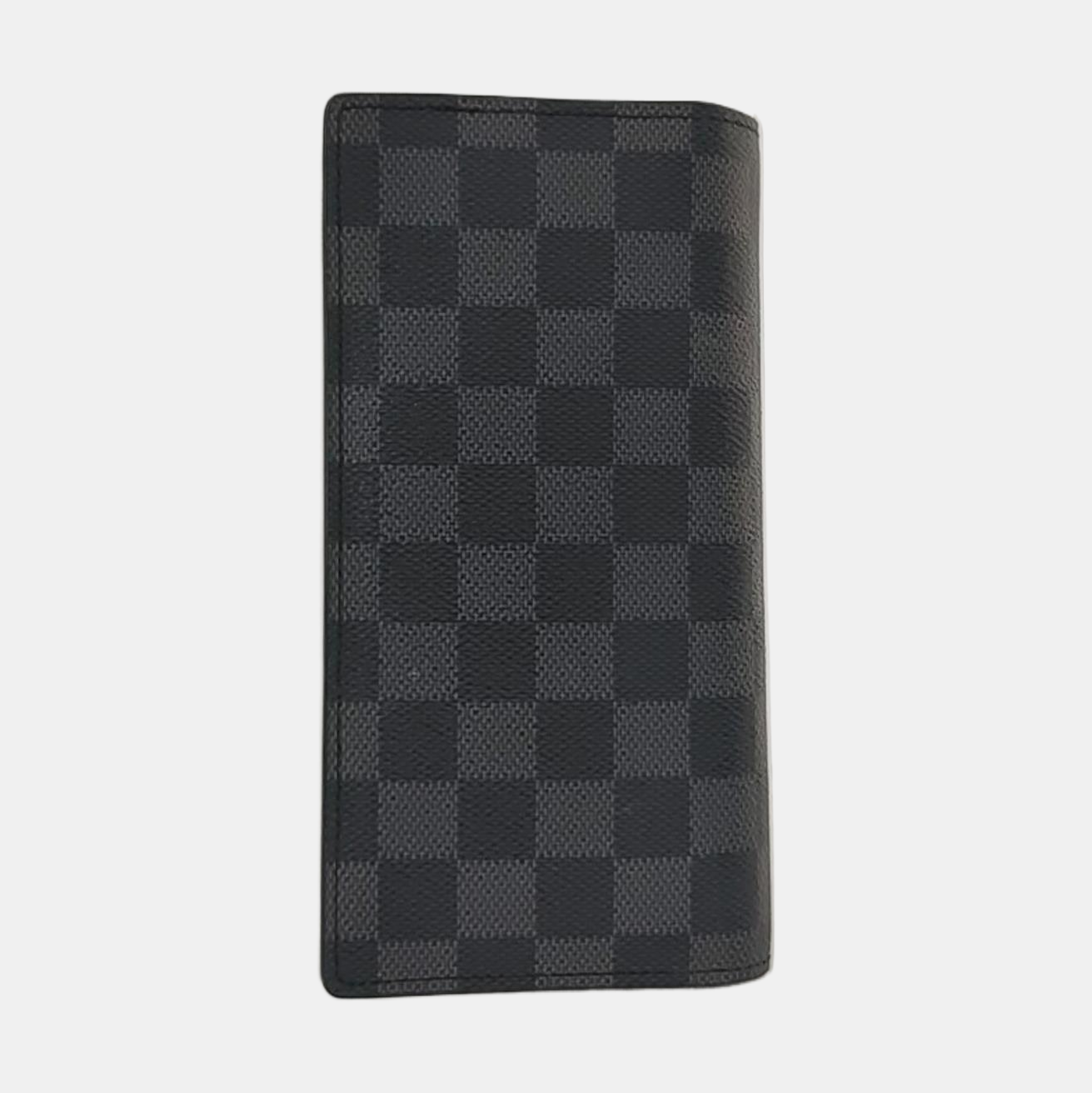 LOUIS VUITTON BRAZZA Gray Coated Canvas Chessboard Plaid Wallet Silver Hardware-(SKU)-958664175