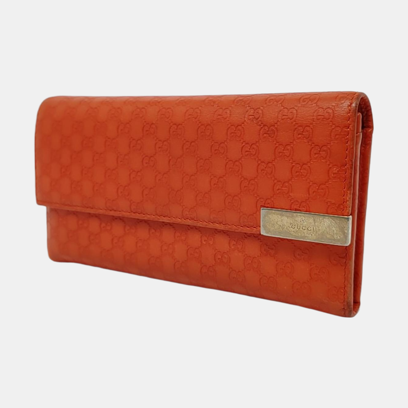 GUCCI Microguccissima Orange leather old-favorite wallet Golden hardware-(SKU)-958770113