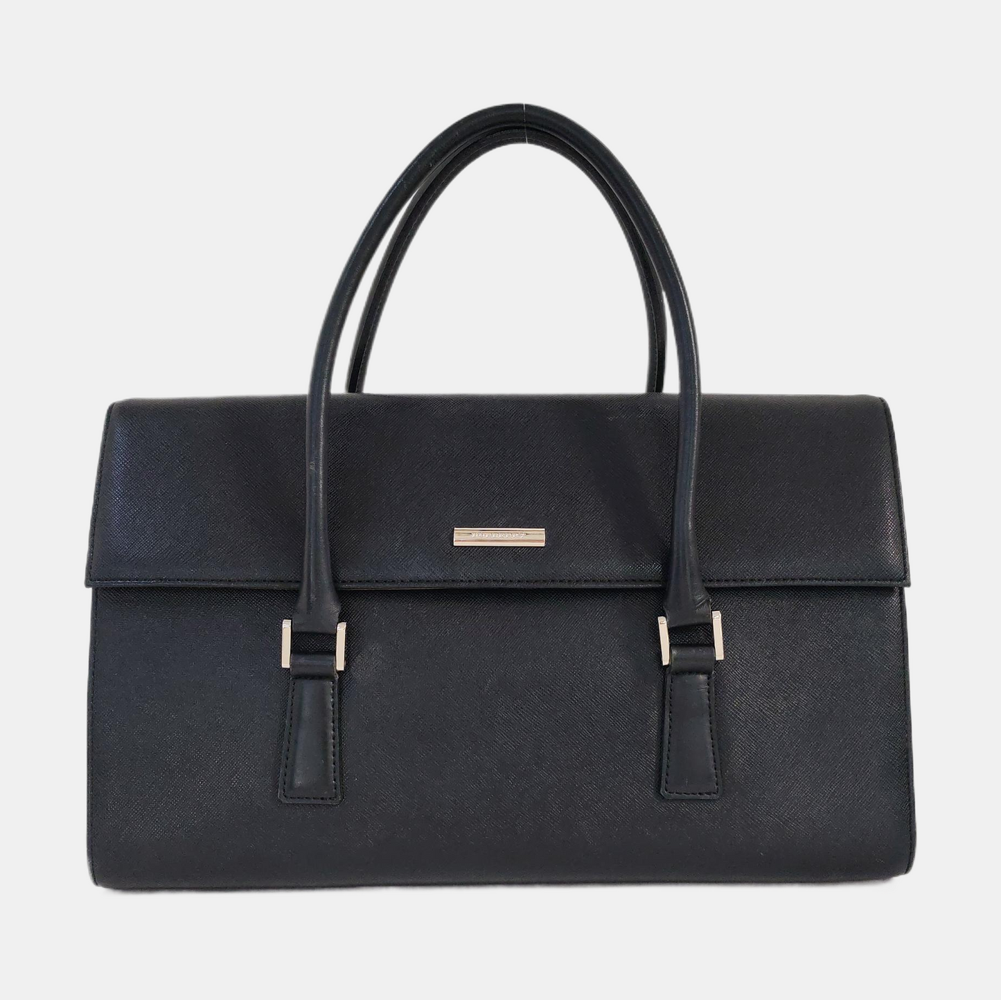 BURBERRY Black cowhide tote bag Silver Hardware-(SKU)-958526688