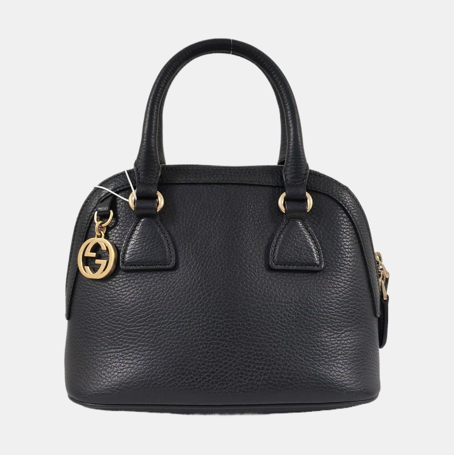 GUCCI DOME Black Leather Handbag Crossbody Shoulder Bag Golden hardware-(SKU)-958599239