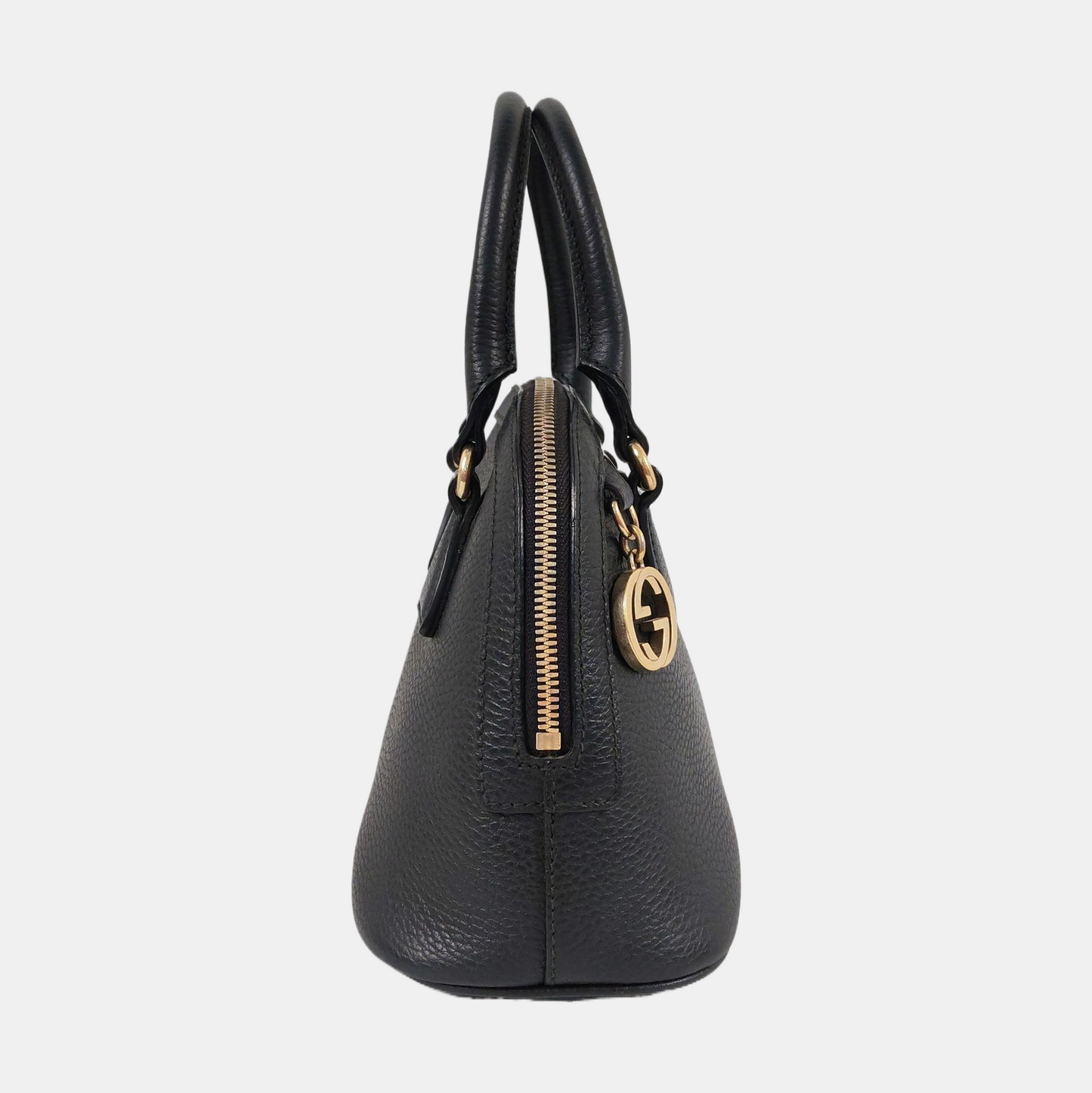 GUCCI DOME Black Leather Handbag Crossbody Shoulder Bag Golden hardware-(SKU)-958599239
