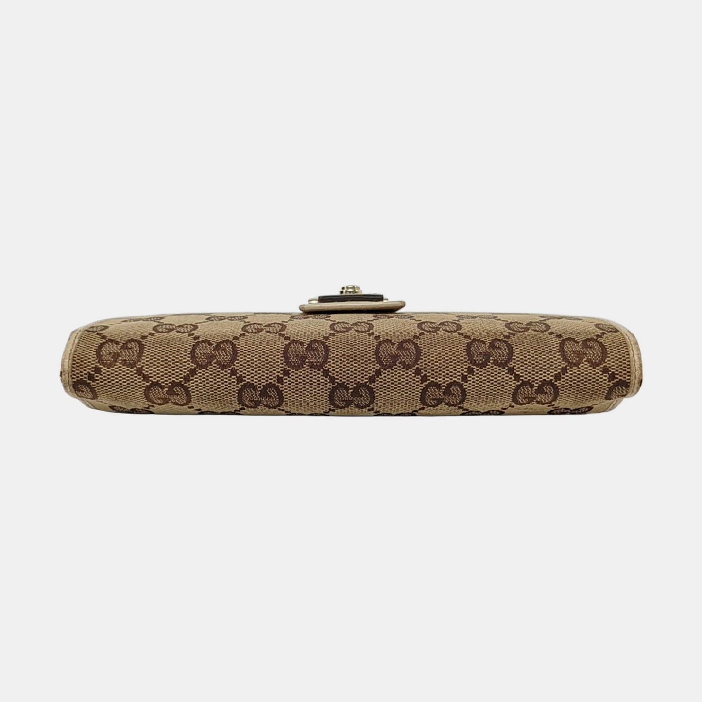 GUCCI Khaki Canvas Monogrammed Wallet Golden hardware-(SKU)-956740009