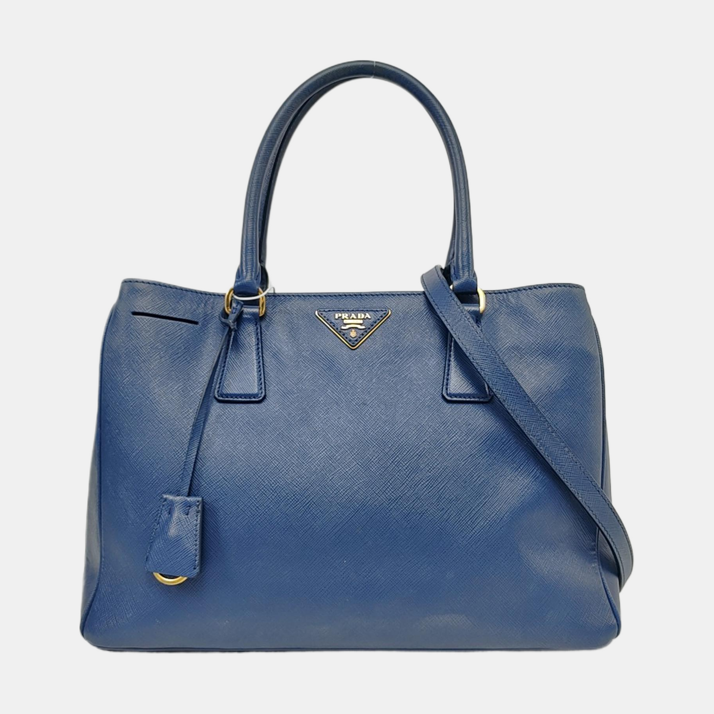 PRADA Galleria Large size Dark Blue Calfskin Logo Crossgrain Killer Bag Crossbody Bag Single Shoulder Bag Handbag Golden hardware Removable shoulder strap-(SKU)-958814662