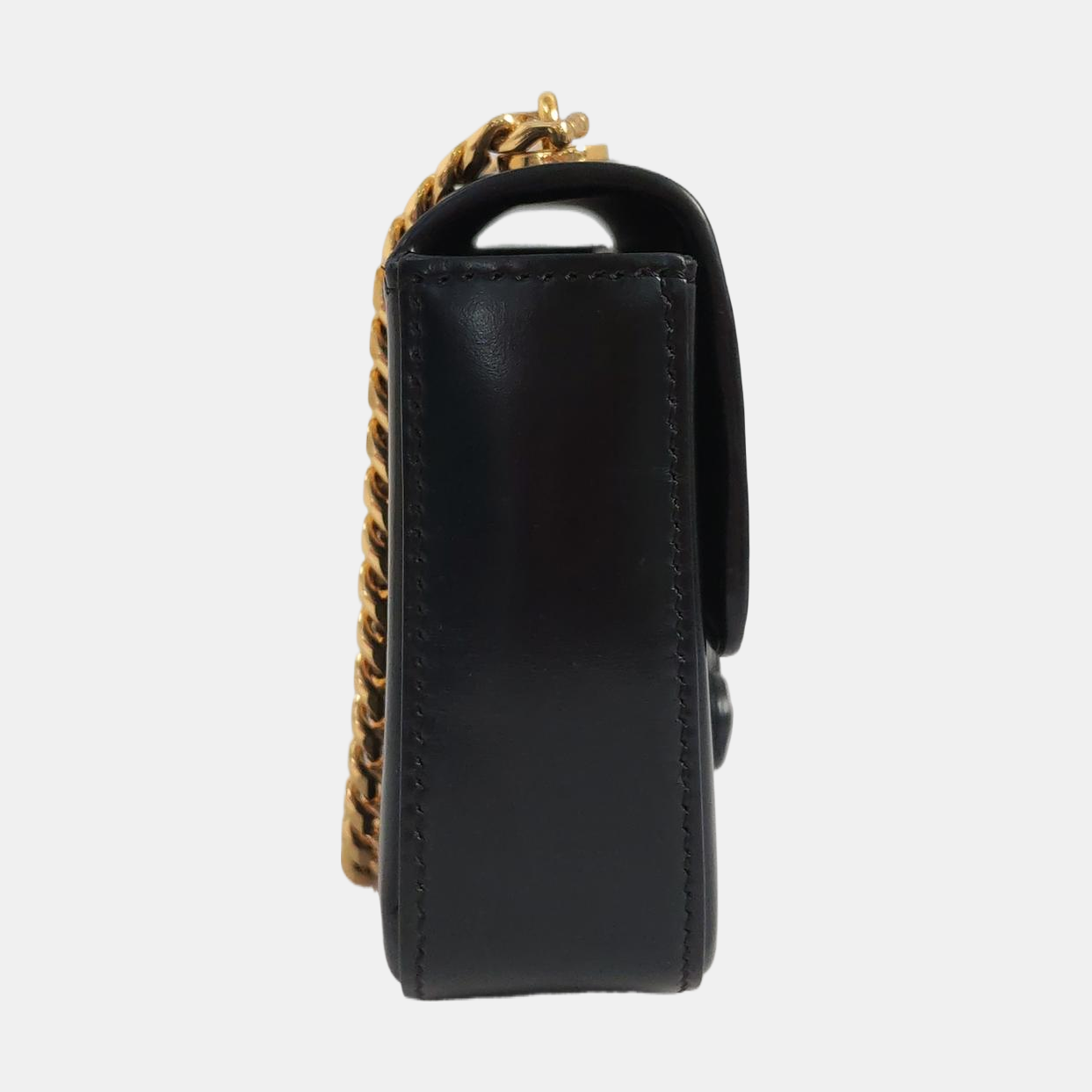 CELINE TRIOMPHE Black Calfskin Triumph Shoulder Bag Crossbody Bag Golden Black Hardware-(SKU)-958645648