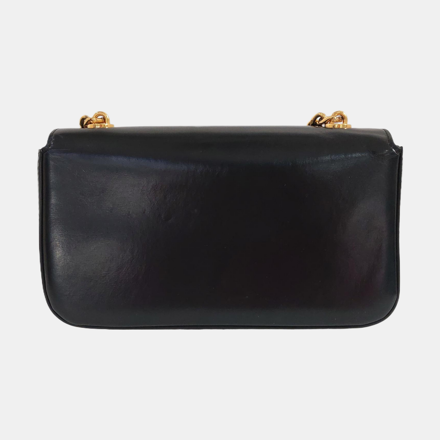 CELINE TRIOMPHE Black Calfskin Triumph Shoulder Bag Crossbody Bag Golden Black Hardware-(SKU)-958645648