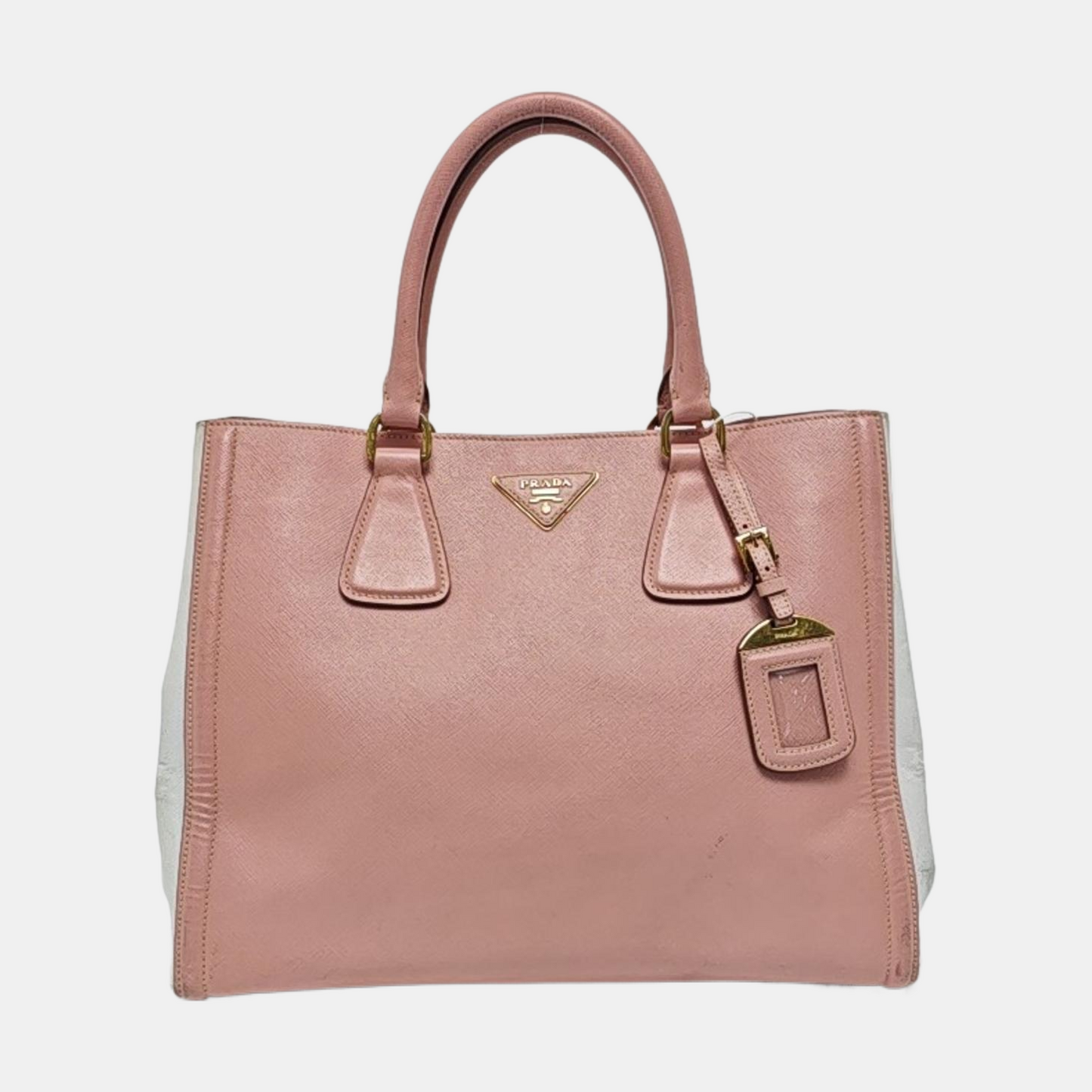 PRADA Tote bag Pink Calfskin Logo Tote Bag Golden hardware-(SKU)-958685441