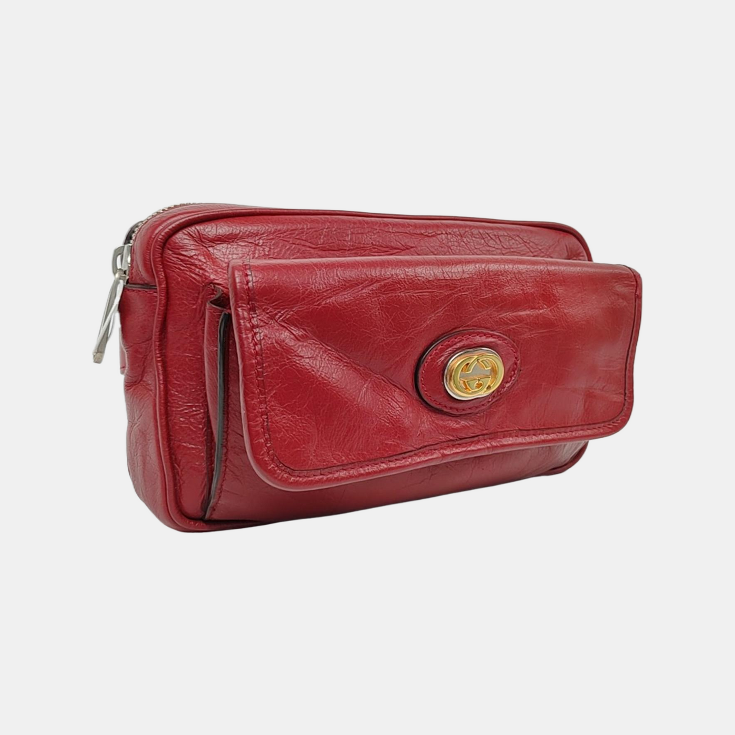 GUCCI 红色牛皮腰包腰包/胸包 Silver Hardware-(SKU)-958872084