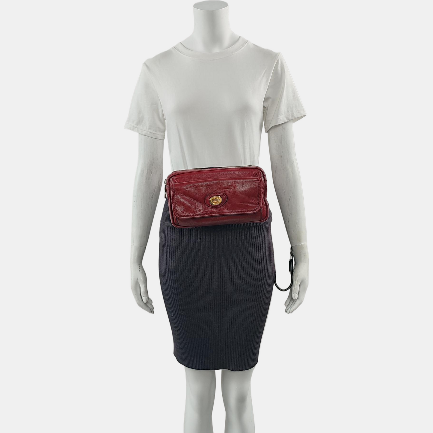 GUCCI 红色牛皮腰包腰包/胸包 Silver Hardware-(SKU)-958872084