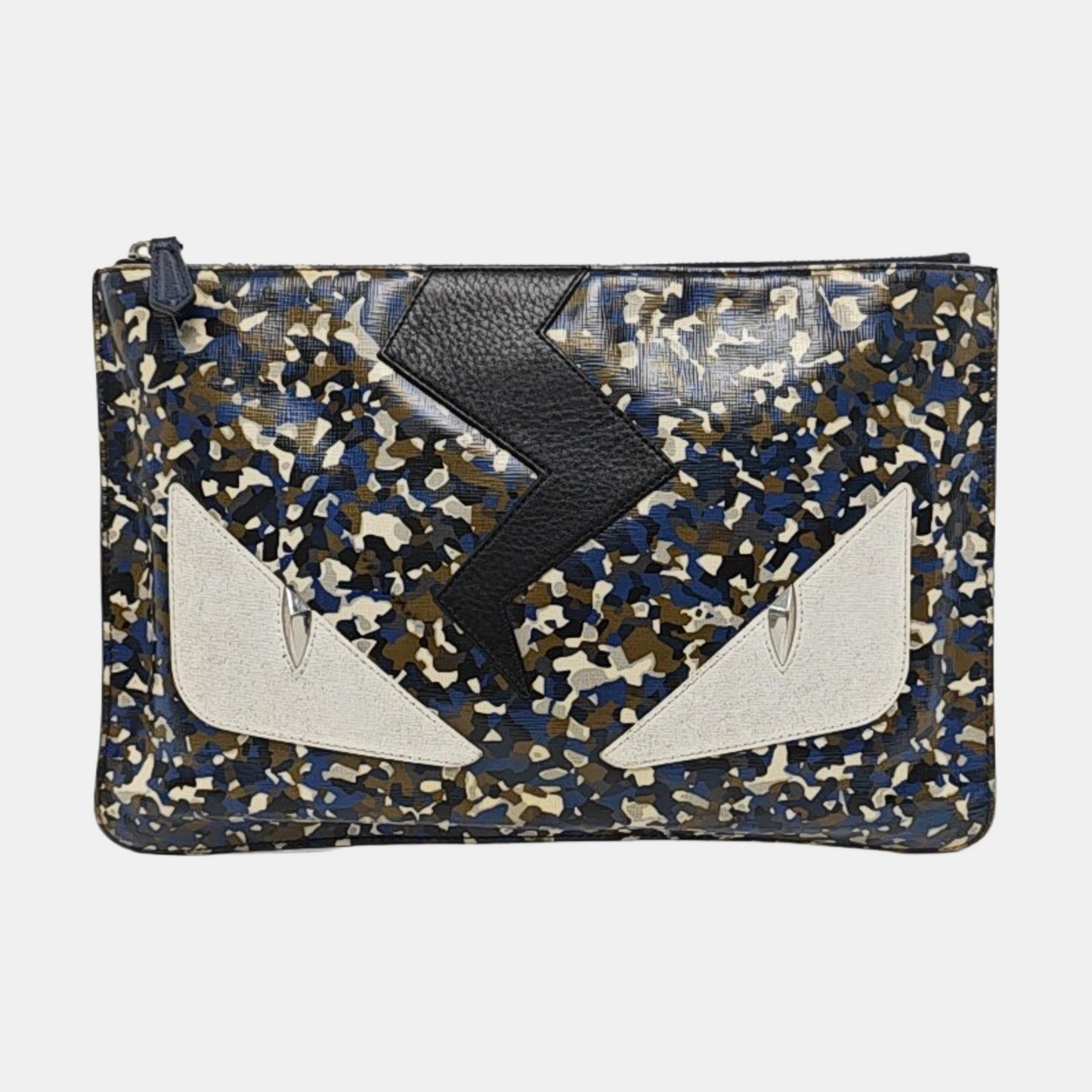 FENDI Multicolor Leather Mini Monster Clutch Silver Hardware-(SKU)-958684597