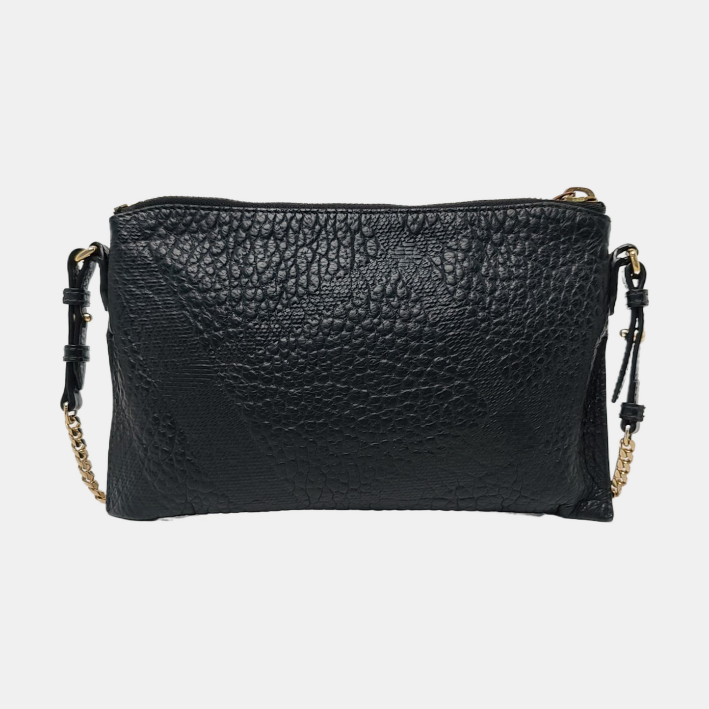BURBERRY Mildenhall Black Leather Crossbody Bag Single Shoulder Bag Golden hardware-(SKU)-958494726