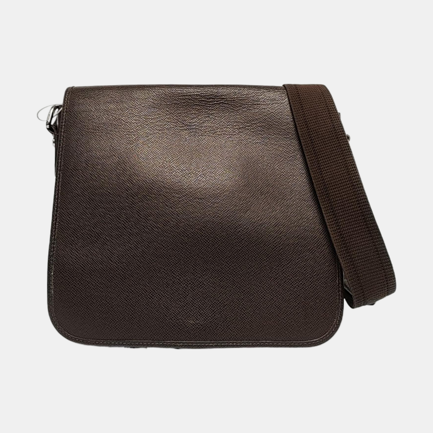 LOUIS VUITTON ROMAN Dark Brown Cowhide Embossed Jacquard Single Shoulder Bag Crossbody Bag Silver Hardware-(SKU)-958801776