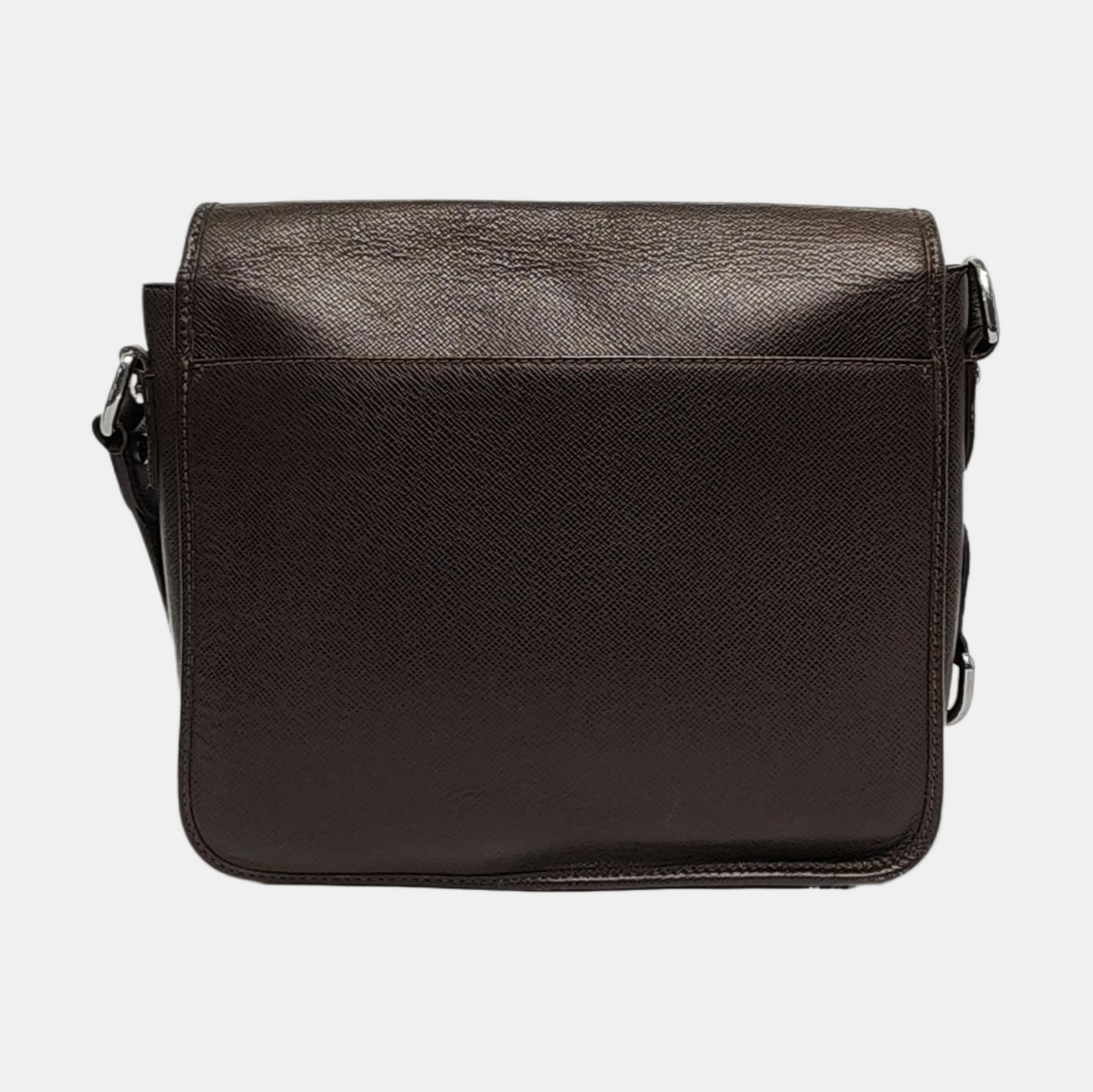 LOUIS VUITTON ROMAN Dark Brown Cowhide Embossed Jacquard Single Shoulder Bag Crossbody Bag Silver Hardware-(SKU)-958801776