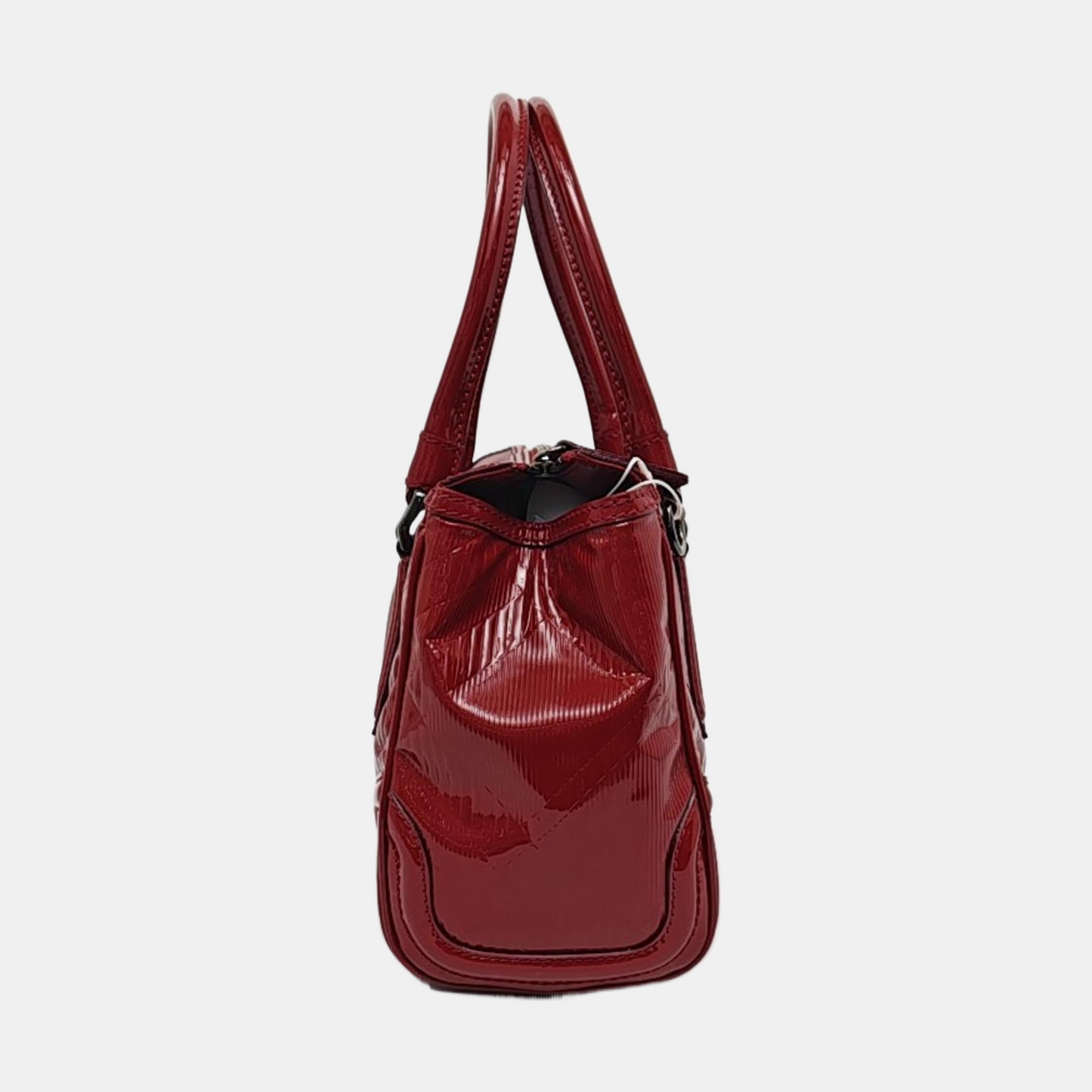 BURBERRY Gladstone Red patent leather textured crossbody bag, handbag Black hardware Removable shoulder strap-(SKU)-958747174