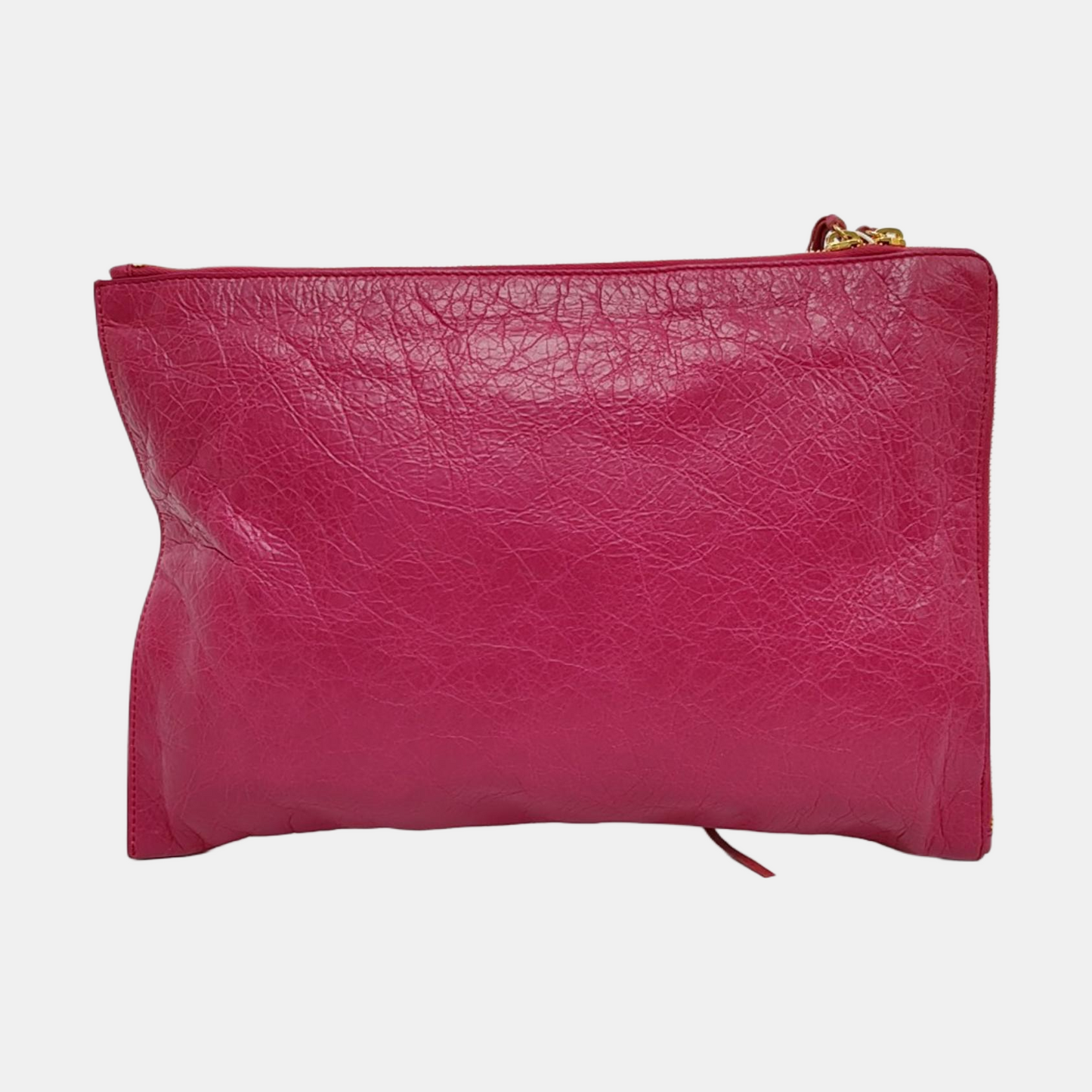 BALENCIAGA Classic City Plum red sheepskin embossed studded biker bag, handbag Golden hardware-(SKU)-958906839