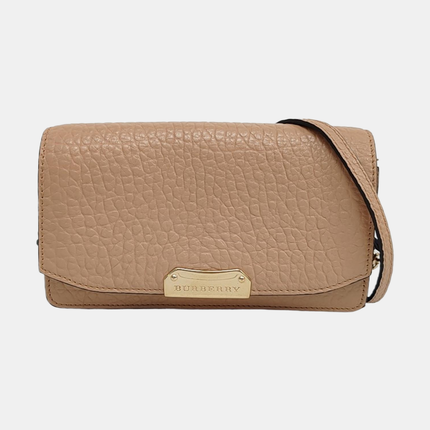 BURBERRY Langley Khaki cowhide single shoulder bag crossbody bag handbag Golden hardware Removable shoulder strap-(SKU)-958841822