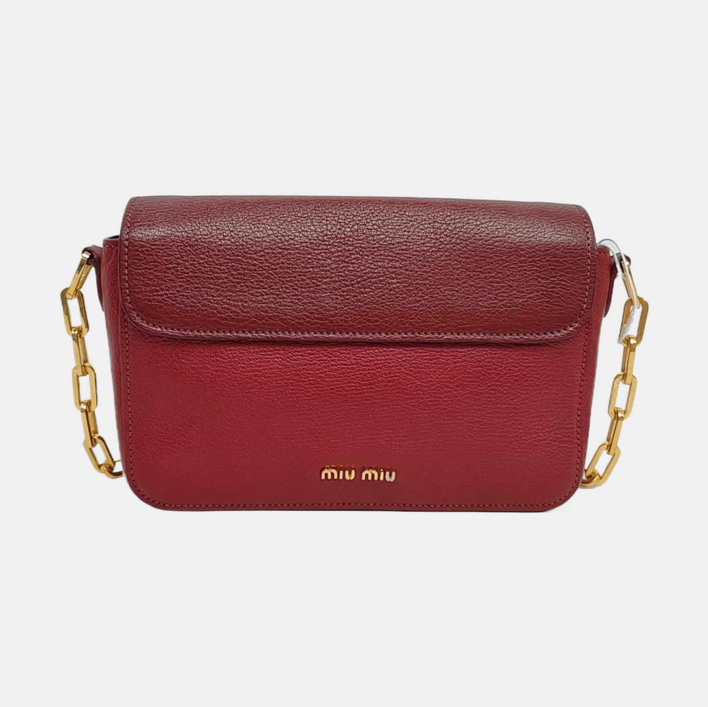 Miu Miu Red cowhide shoulder bag crossbody bag Golden hardware-(SKU)-959044533
