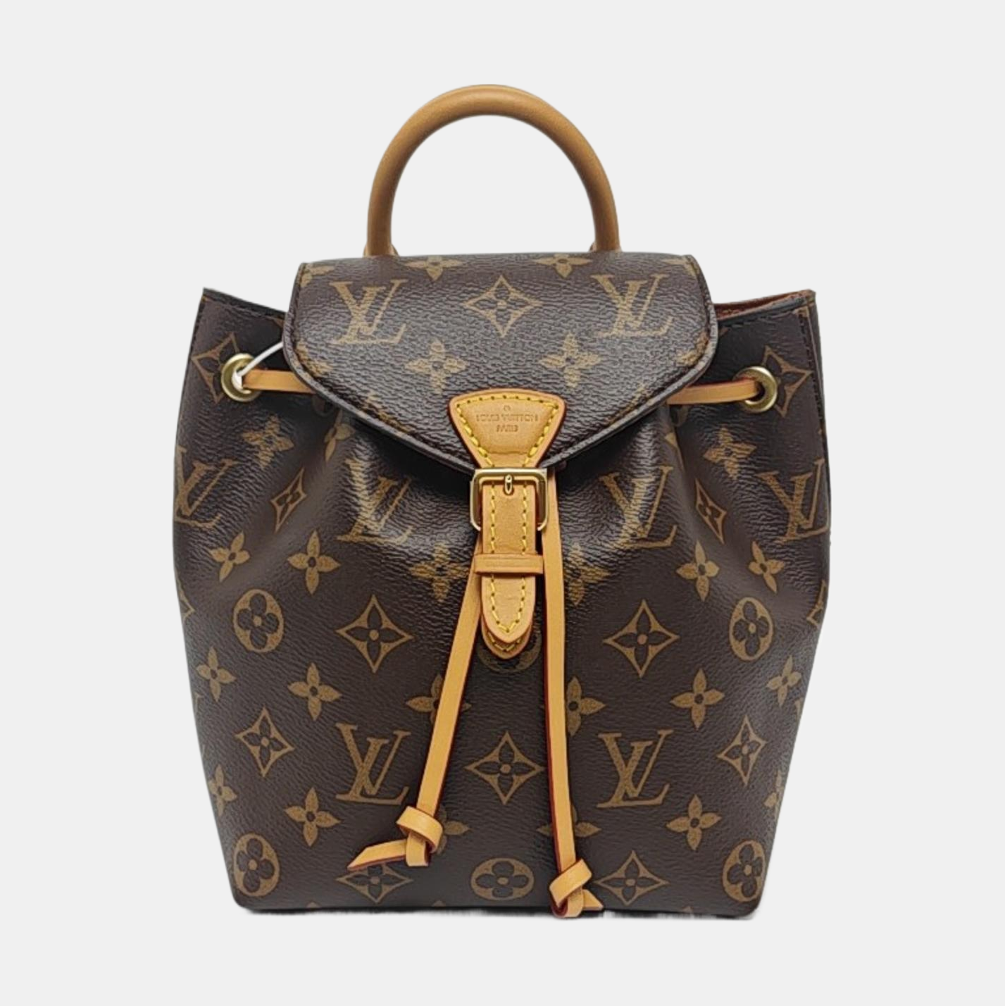 LOUIS VUITTON MONTSOURIS BB Brown Coated Canvas Monogram Backpack Golden Hardware 2 Removable Straps-(SKU)-959106481