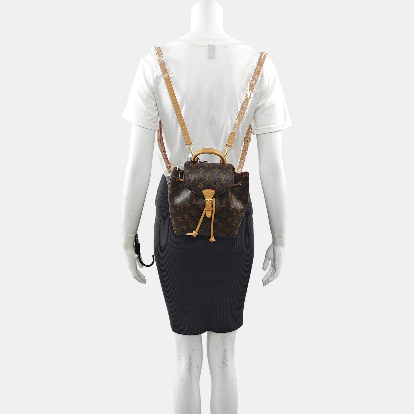 LOUIS VUITTON MONTSOURIS BB Brown Coated Canvas Monogram Backpack Golden Hardware 2 Removable Straps-(SKU)-959106481