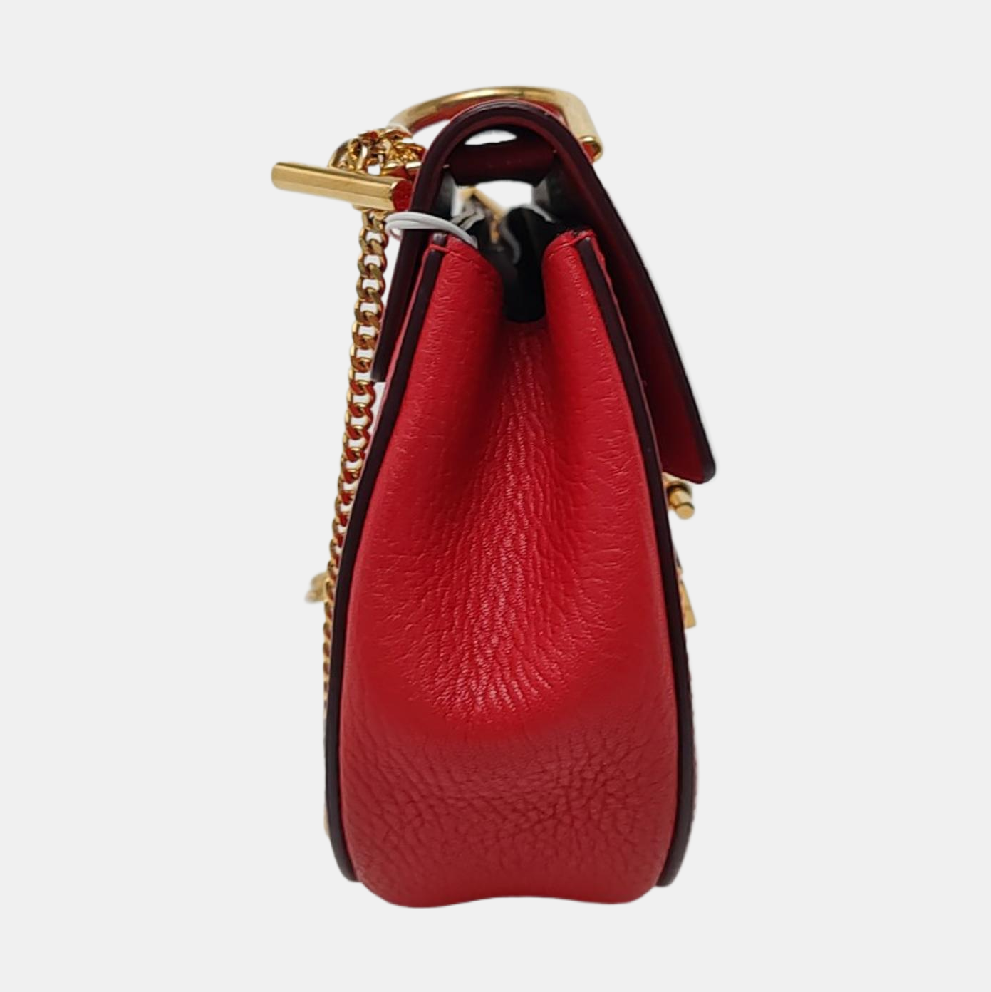 Chloé Drew mini Red Leather Piggy Bag Crossbody Single Shoulder Bag Golden hardware Removable shoulder strap-(SKU)-958915353