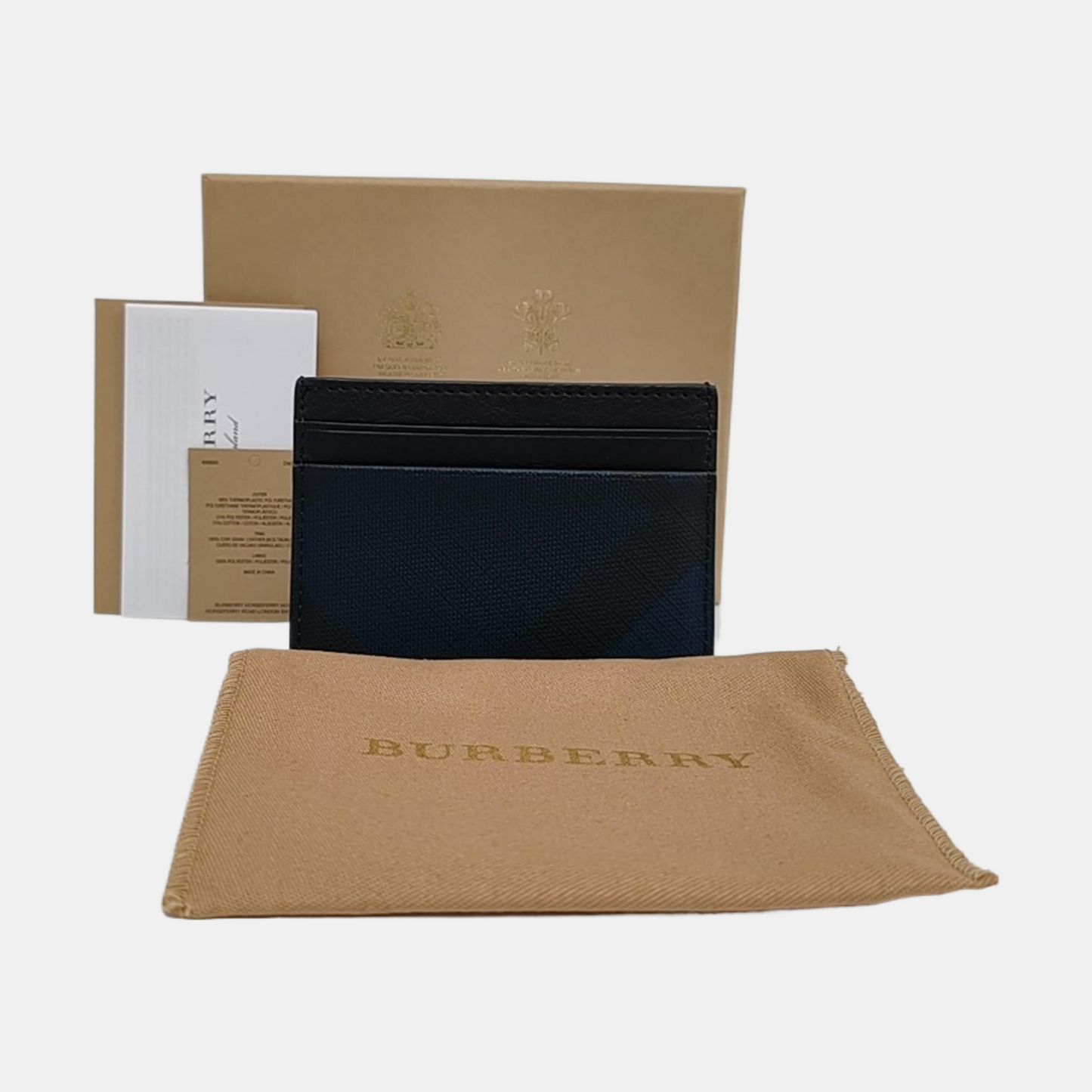 BURBERRY Blue Coated Canvas Card Case-(SKU)-959204507