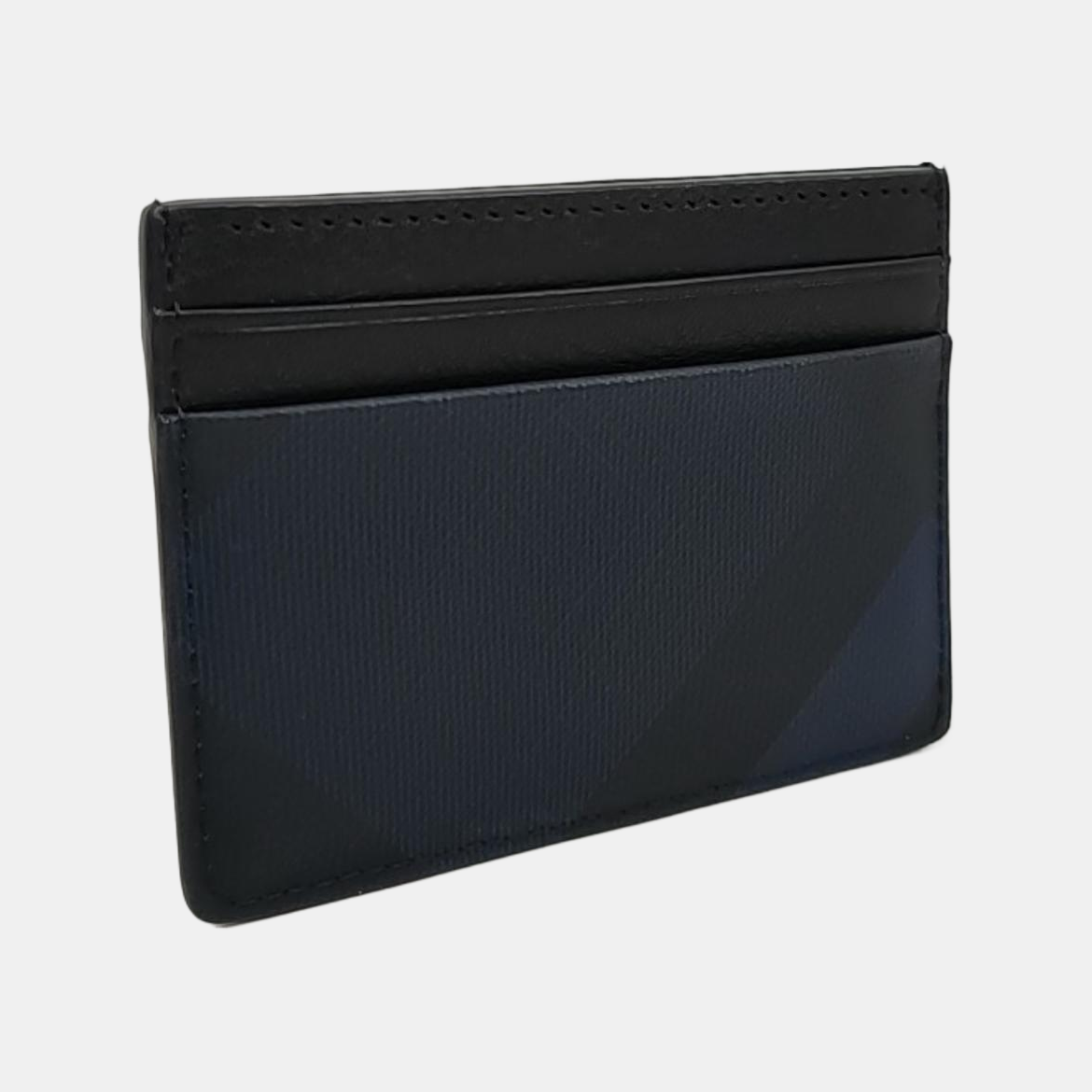 BURBERRY Blue Coated Canvas Card Case-(SKU)-959204507