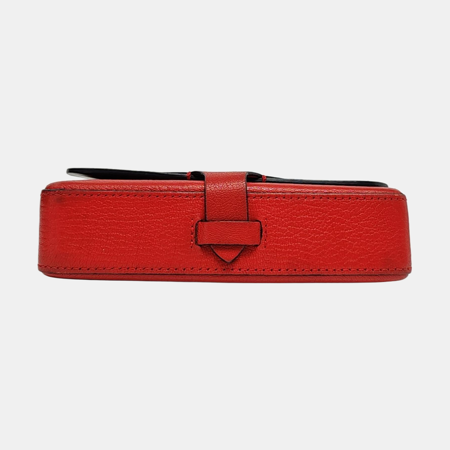 BURBERRY Square Stone Orange Red Cowhide Single Shoulder Bag, Crossbody Golden hardware Removable shoulder strap-(SKU)-959196582