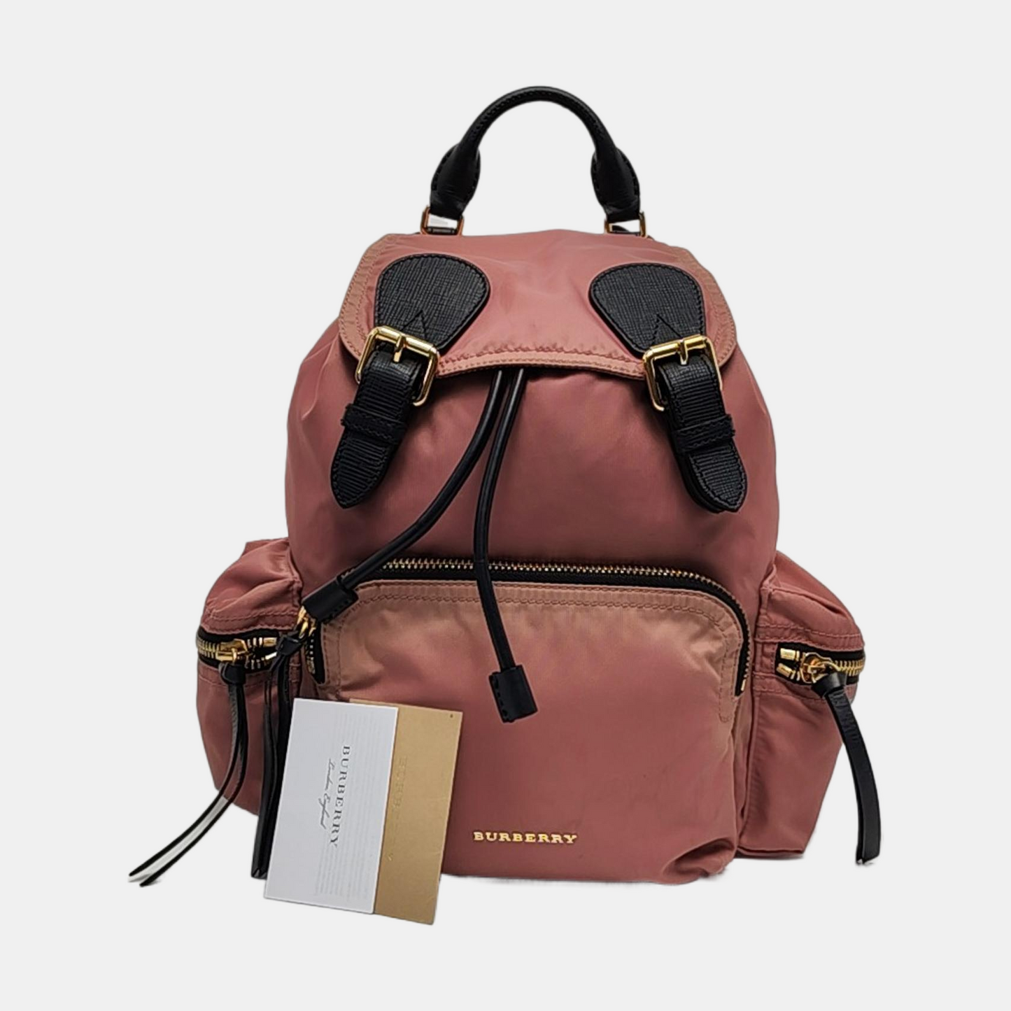 BURBERRY The Rucksack Medium size Beige Nylon Backpack Tote Bag Golden hardware-(SKU)-954221231