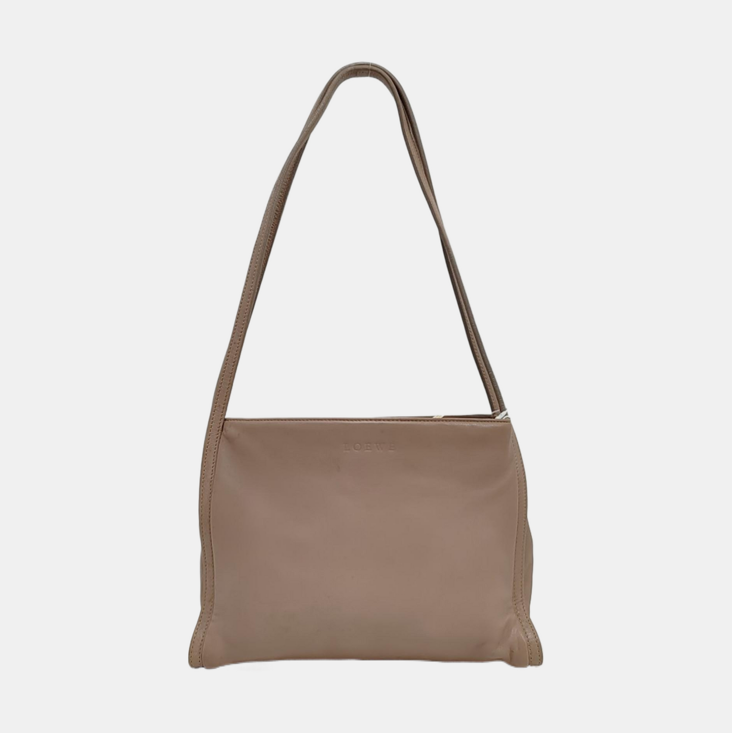 LOEWE Khaki Leather Single Shoulder Bag Tote Bag Golden hardware-(SKU)-958988602