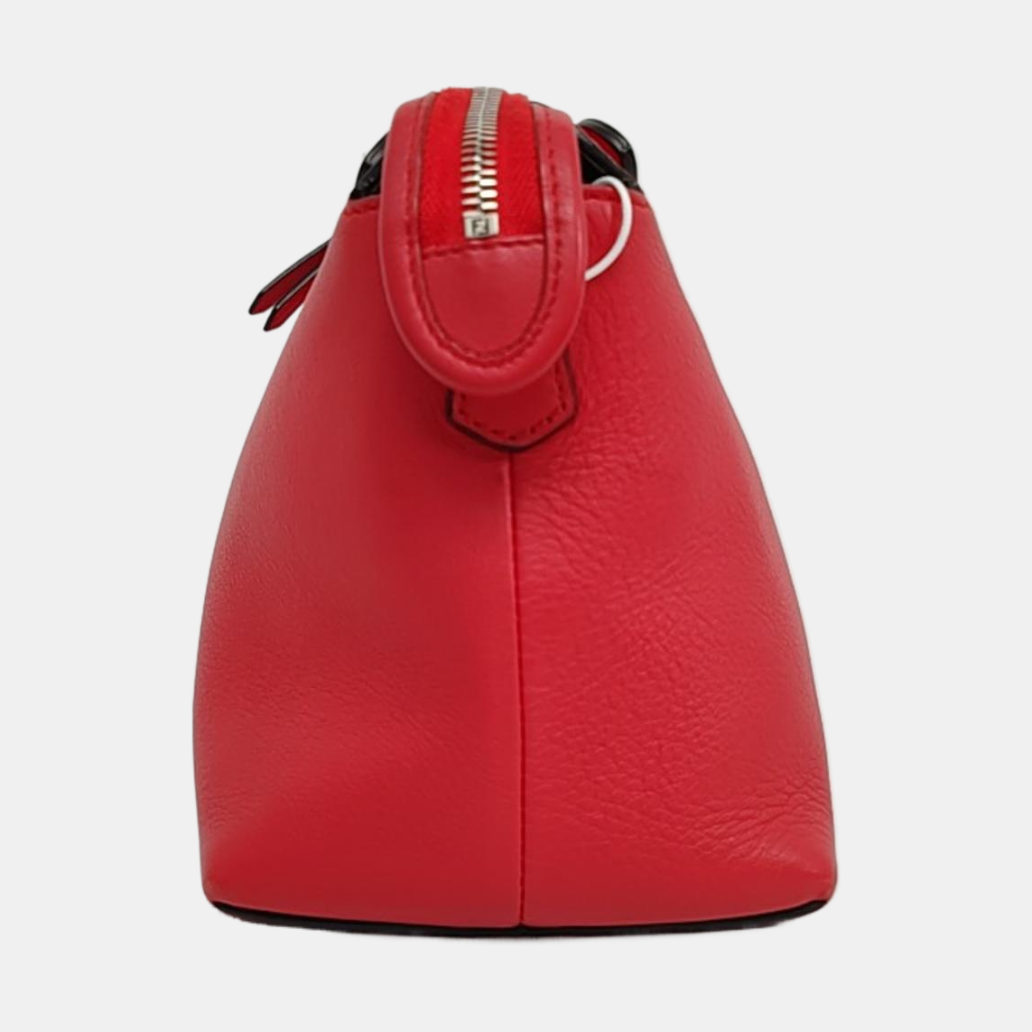 FENDI By The Way Medium size Red Cowhide Single Shoulder Bag Handbag Crossbody Bag Silver Hardware Removable shoulder strap-(SKU)-959153468