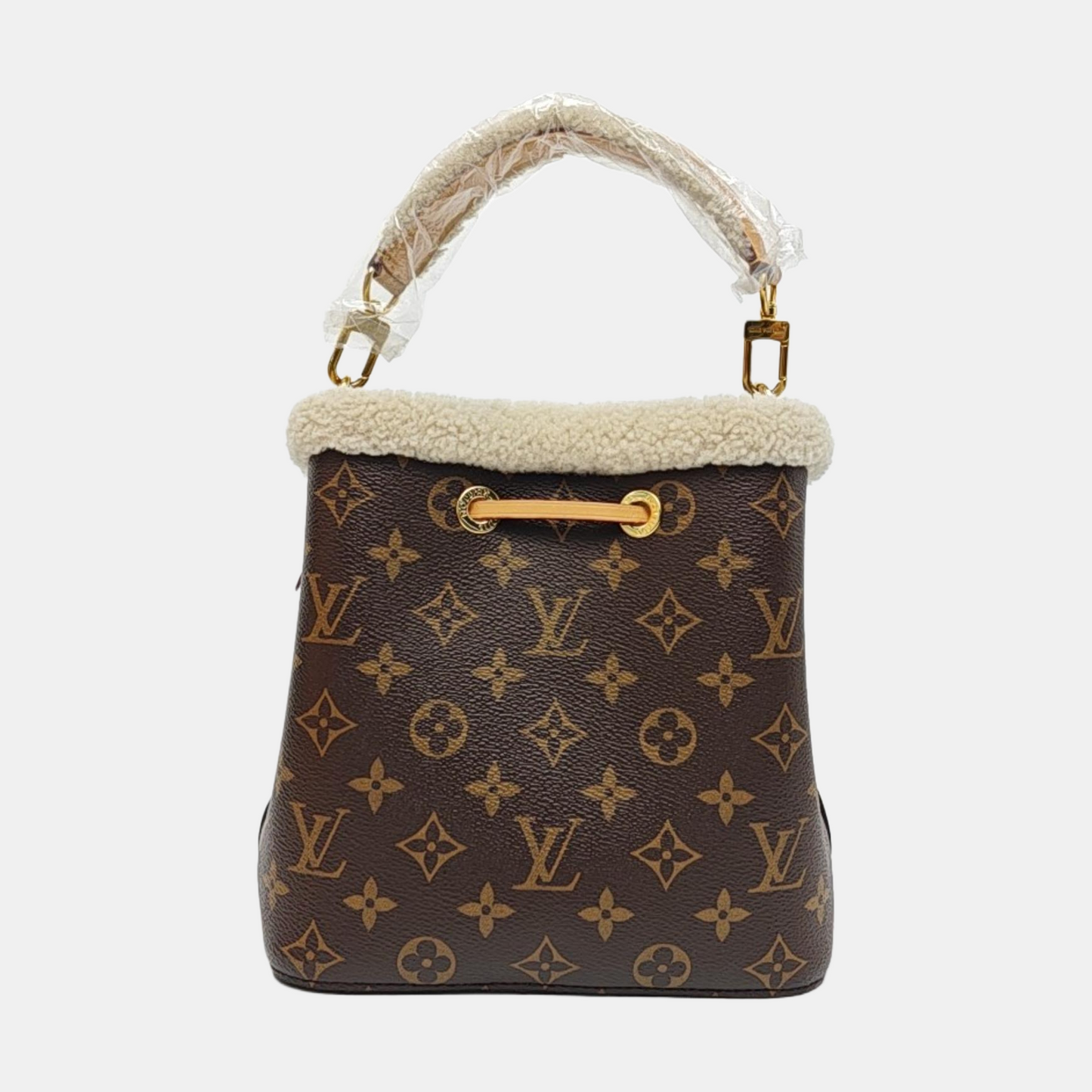 LOUIS VUITTON NÉONOÉ BB Brown Coated Canvas Monogram Bucket Bag Shoulder Bag with 2 Removable Straps Gold Hardware Complete Accessories-(SKU)-959040977