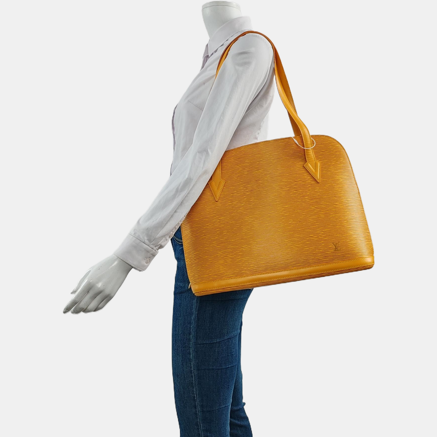 LOUIS VUITTON LUSSAC 黄色EPI牛皮水波纹Shoulder Bag Golden hardware Vintage model-(SKU)-959138039