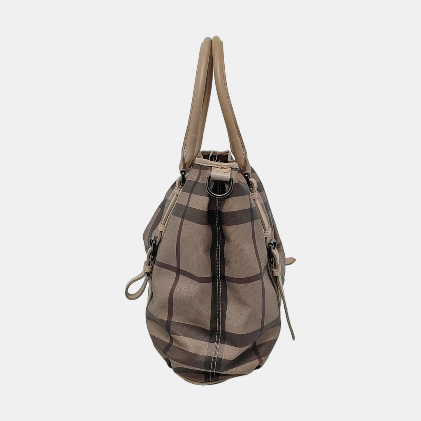 BURBERRY Tote bag Grey Coated Canvas Military Horse Pattern Shoulder Bag Ruthenium color hardware shoulder straps-(SKU)-958927473