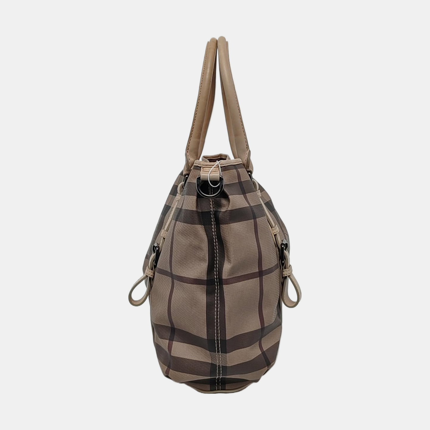 BURBERRY Tote bag Grey Coated Canvas Military Horse Pattern Shoulder Bag Ruthenium color hardware shoulder straps-(SKU)-958927473