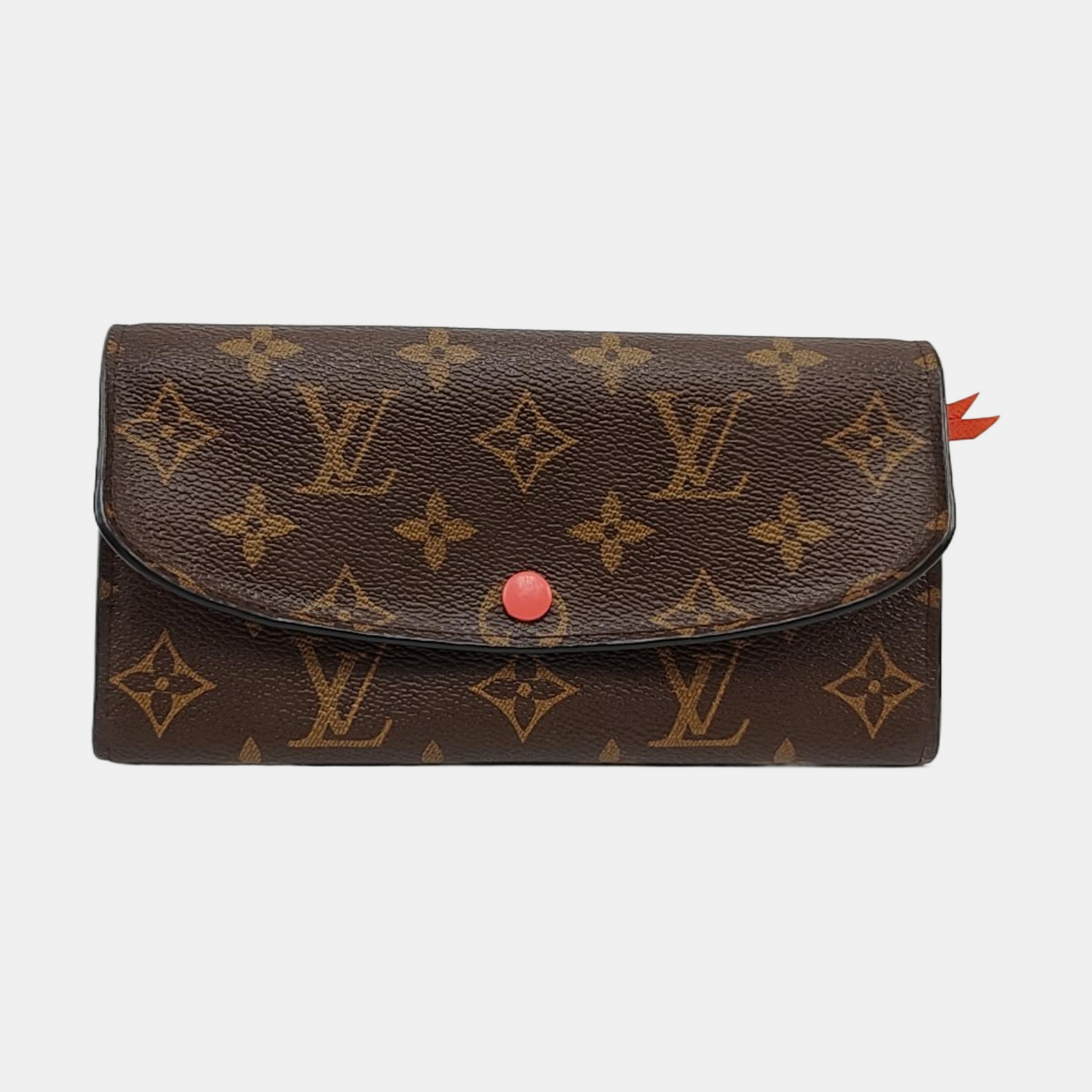 LOUIS VUITTON EMILIE Brown coated canvas vintage wallet Golden hardware-(SKU)-959074836