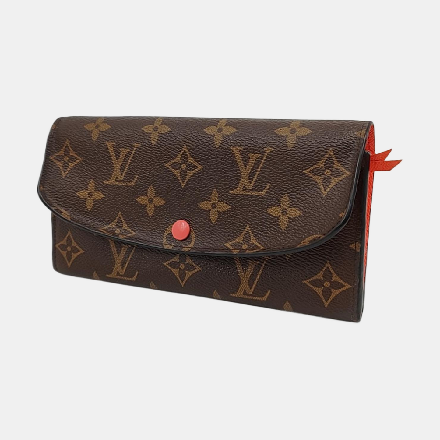 LOUIS VUITTON EMILIE Brown coated canvas vintage wallet Golden hardware-(SKU)-959074836