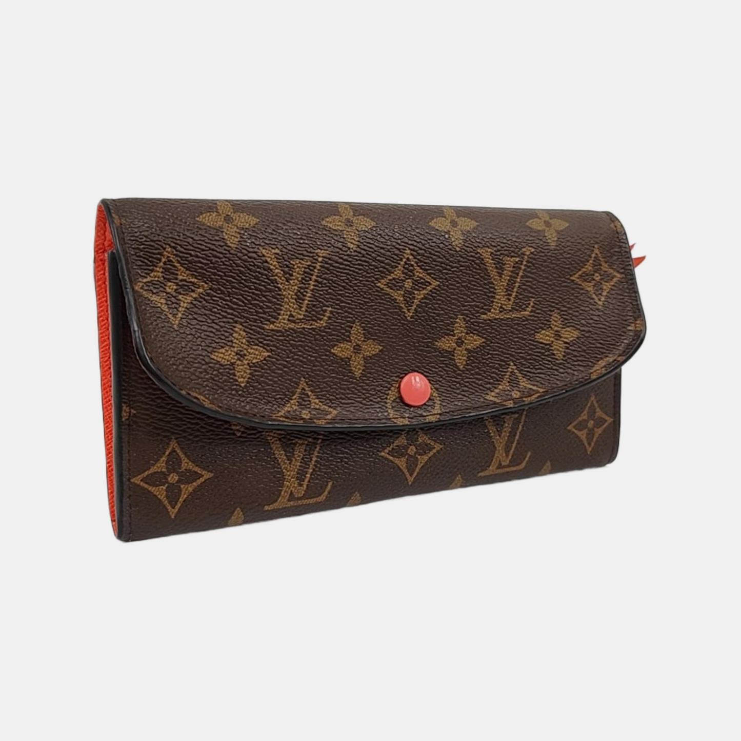 LOUIS VUITTON EMILIE Brown coated canvas vintage wallet Golden hardware-(SKU)-959074836