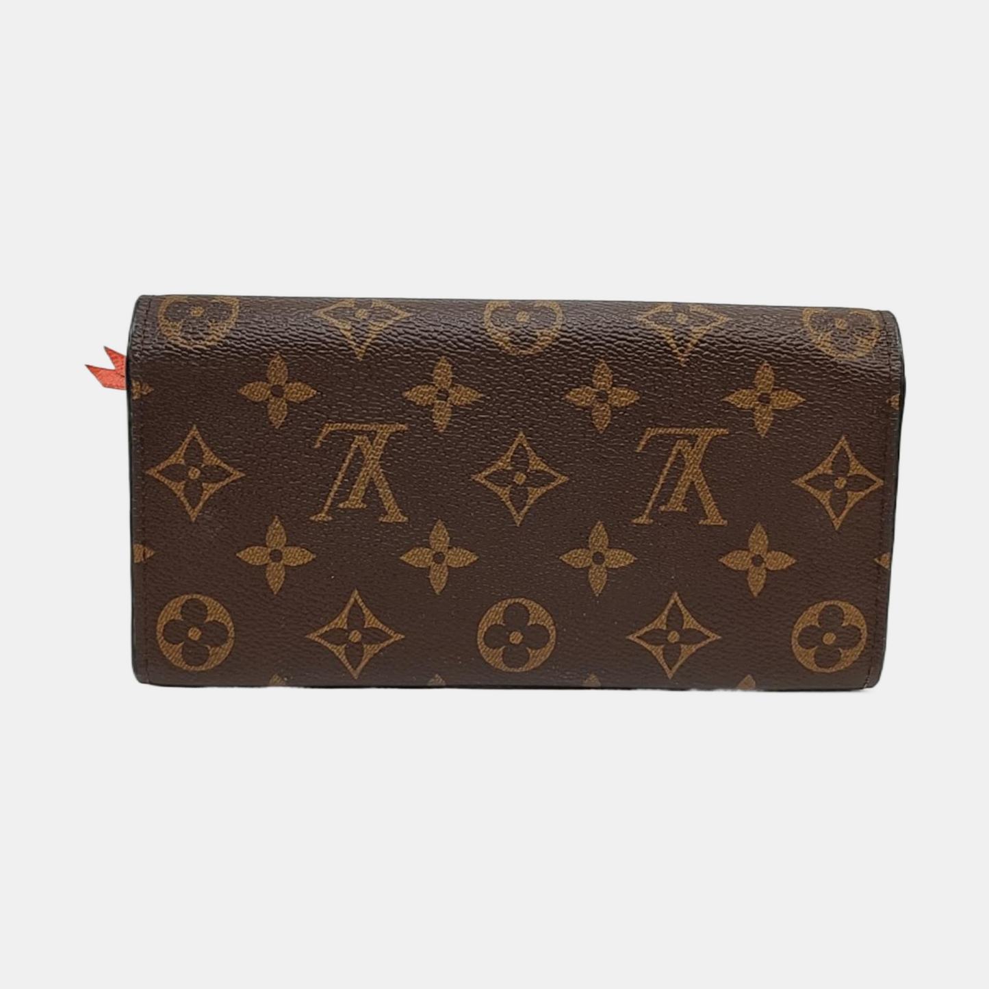 LOUIS VUITTON EMILIE Brown coated canvas vintage wallet Golden hardware-(SKU)-959074836