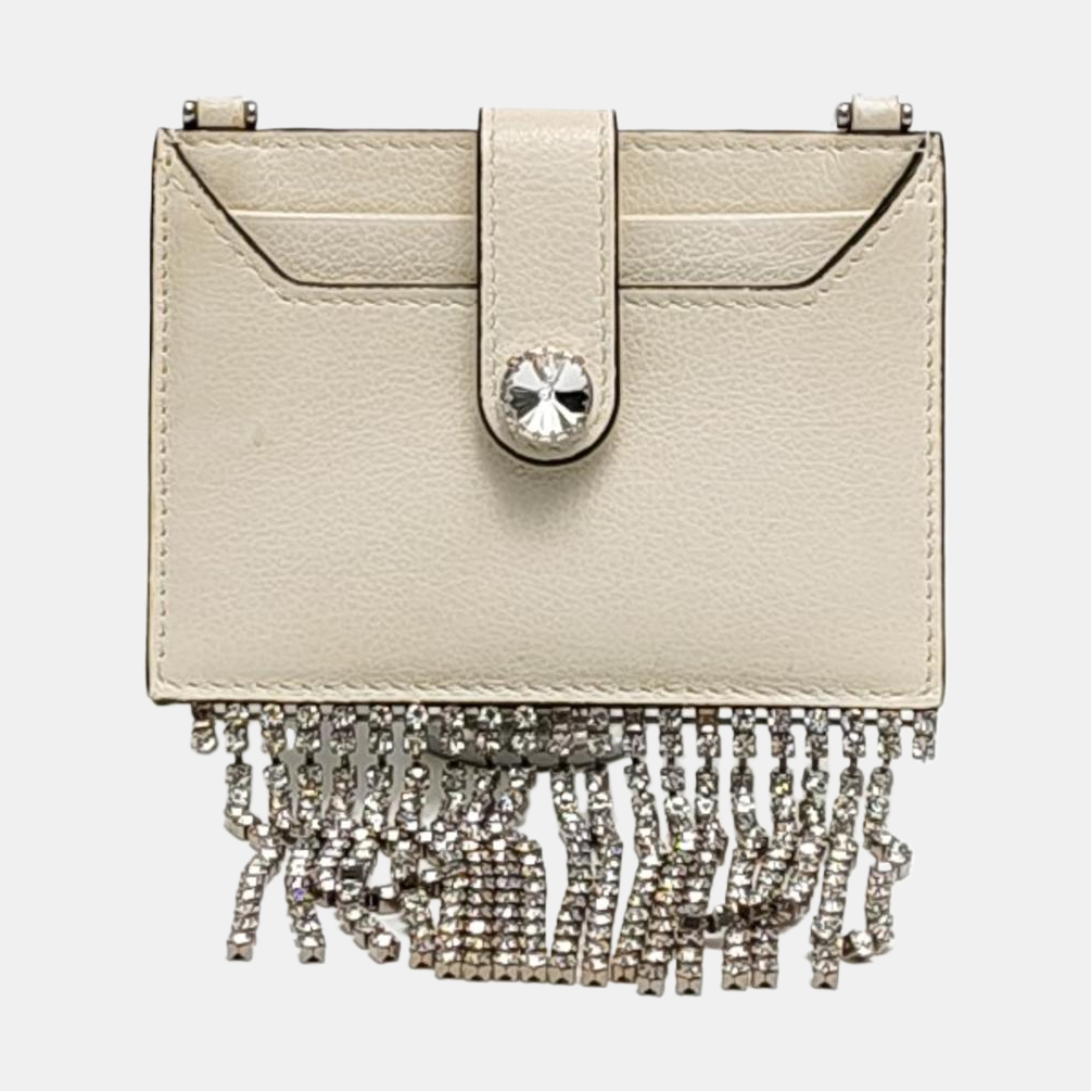 Miu Miu Fringed White Cowhide Fringe Wallet-(SKU)-959067472