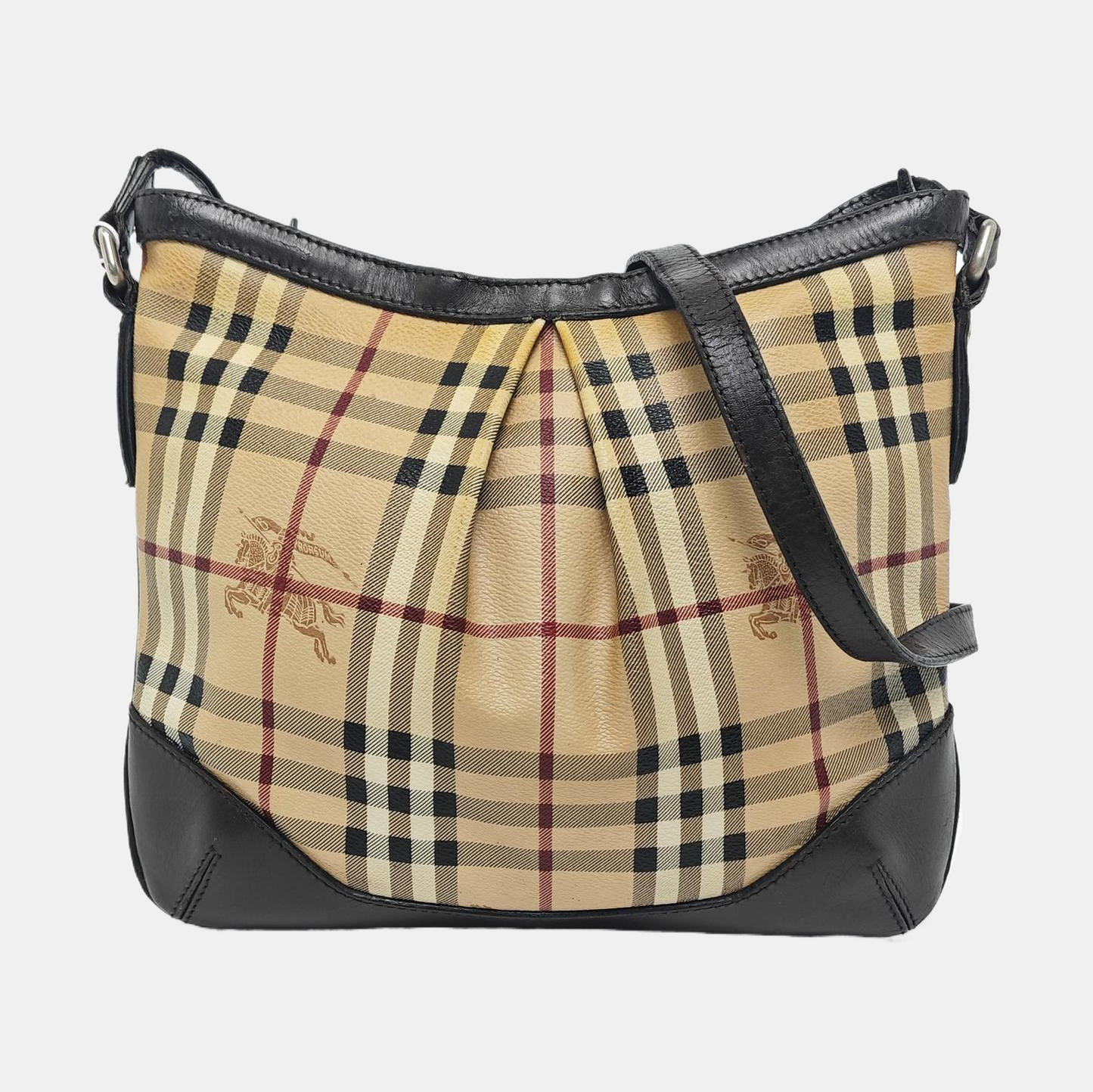 BURBERRY Khaki Coated Canvas Single Shoulder Bag Crossbody Golden hardware-(SKU)-959178497