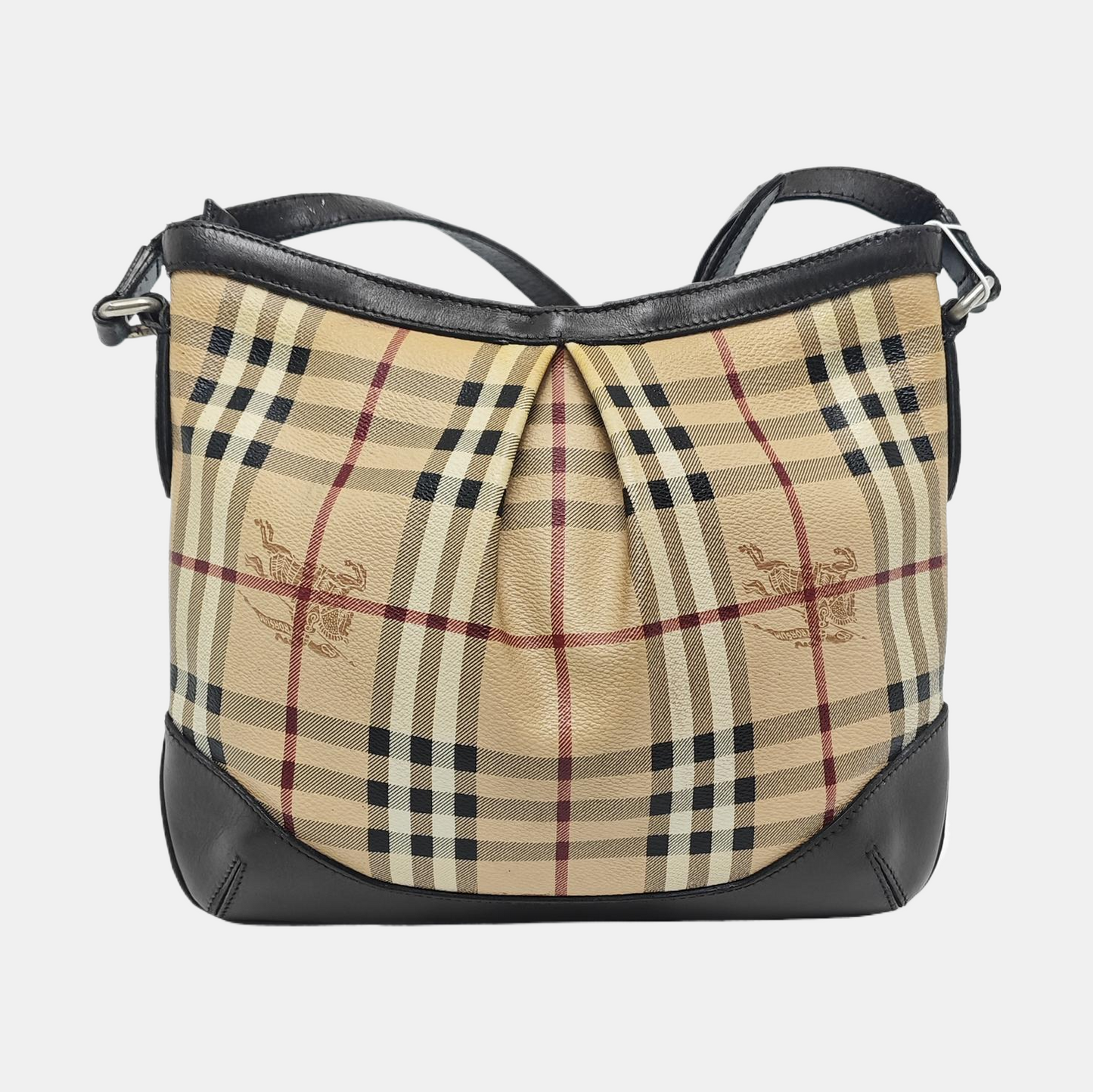 BURBERRY Khaki Coated Canvas Single Shoulder Bag Crossbody Golden hardware-(SKU)-959178497