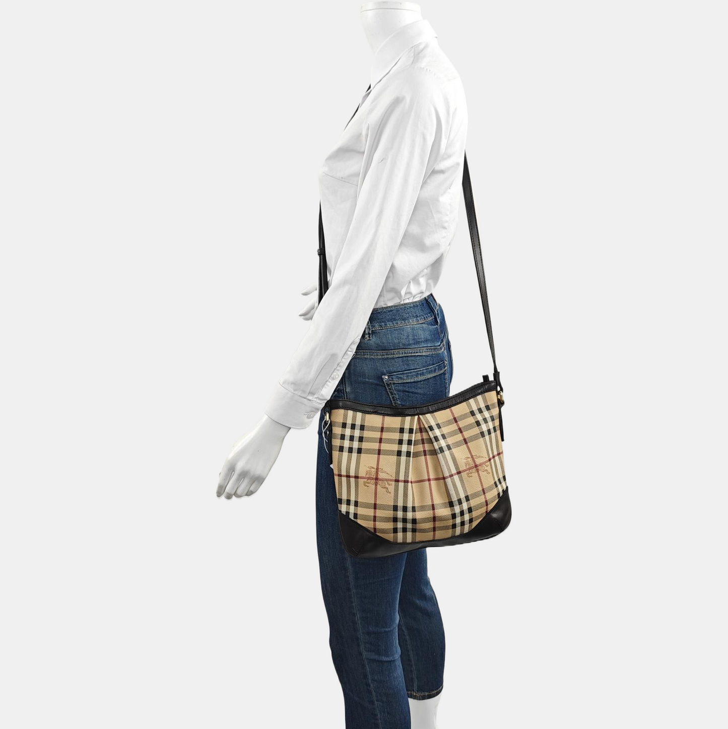 BURBERRY Khaki Coated Canvas Single Shoulder Bag Crossbody Golden hardware-(SKU)-959178497