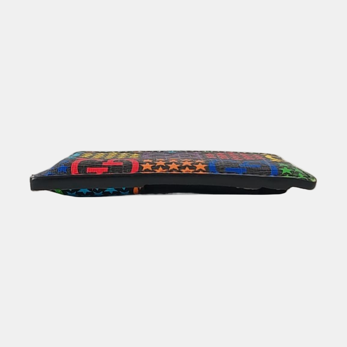 GUCCI Psychedelic Black Coated Canvas Monogrammed Printed Card Case-(SKU)-953235453