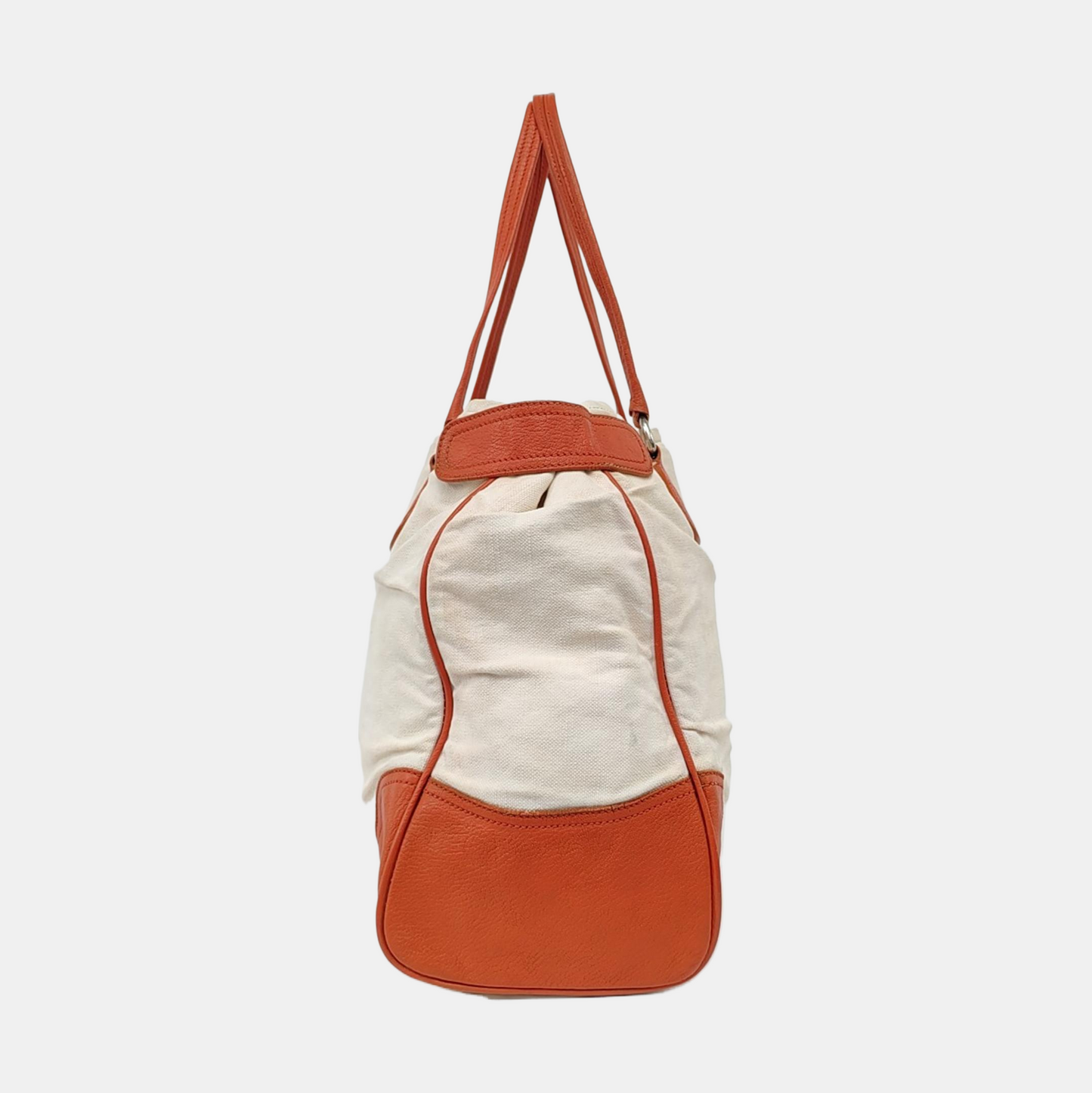 PRADA Tote bag White Canvas Single Shoulder Bag Silver Hardware-(SKU)-959232457