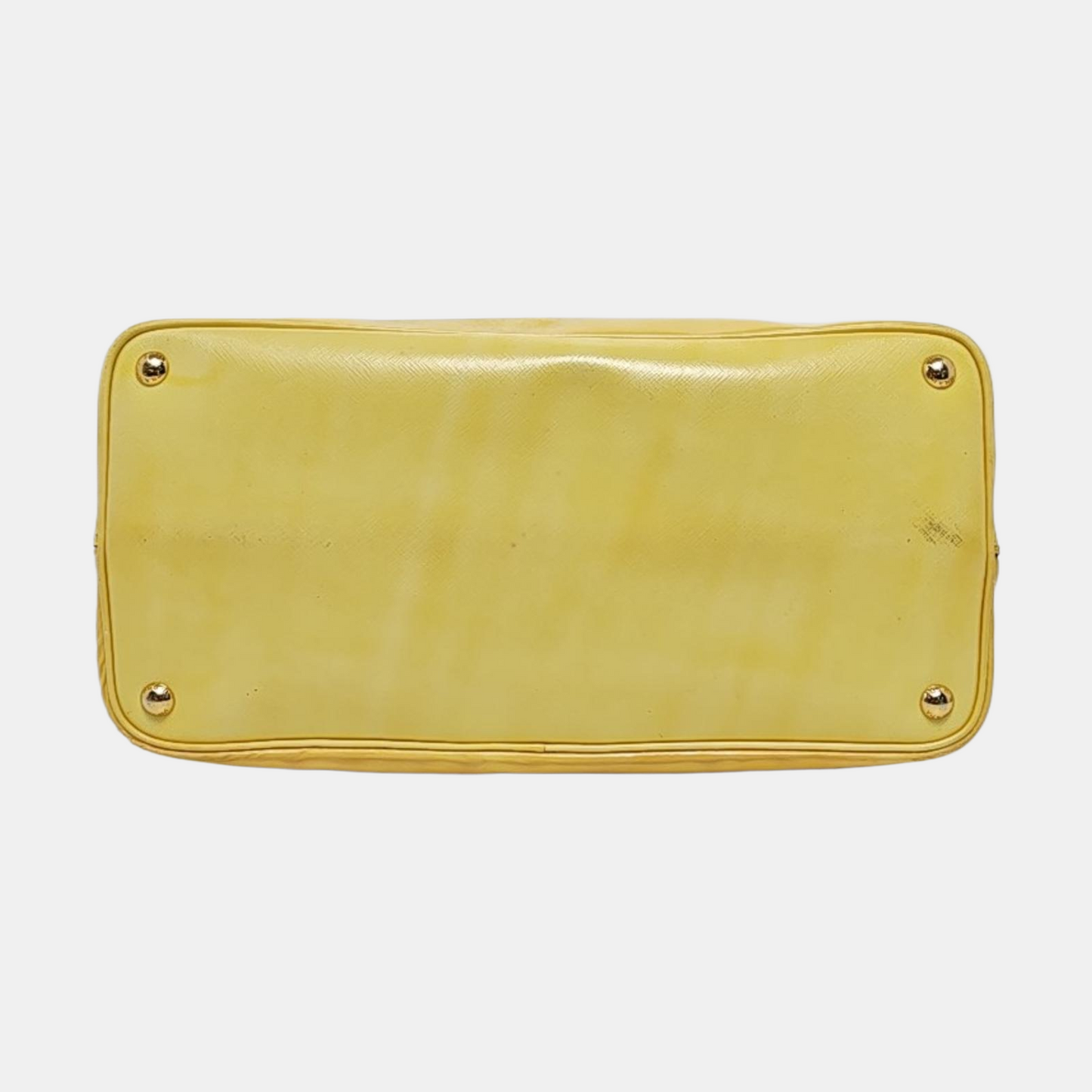 PRADA Double Yellow cowhide logo cross-grain shoulder bag Golden hardware Removable shoulder strap-(SKU)-945527362