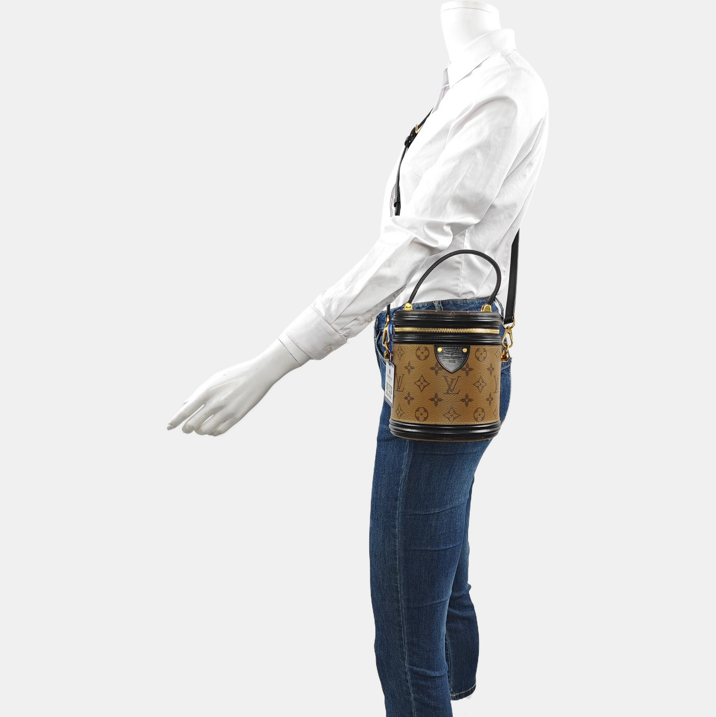 LOUIS VUITTON CANNES Small Brown Coated Canvas Monogram Empreinte Shoulder Bag Tote Crossbody Bag Detachable Strap-(SKU)-959331386