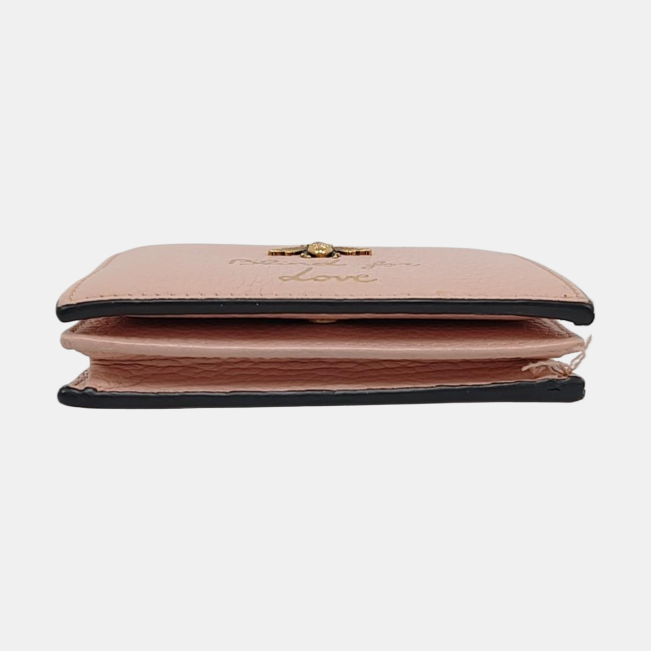 GUCCI Animalier Pink Leather Bee Wallet Golden hardware Complete Accessories-(SKU)-959367286