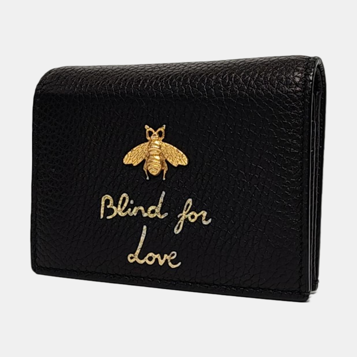 GUCCI Animalier Black Leather Printed Wallet Golden hardware-(SKU)-959022609
