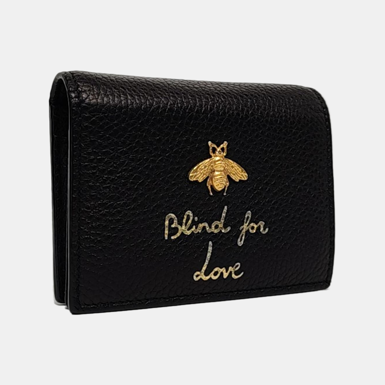 GUCCI Animalier Black Leather Printed Wallet Golden hardware-(SKU)-959022609