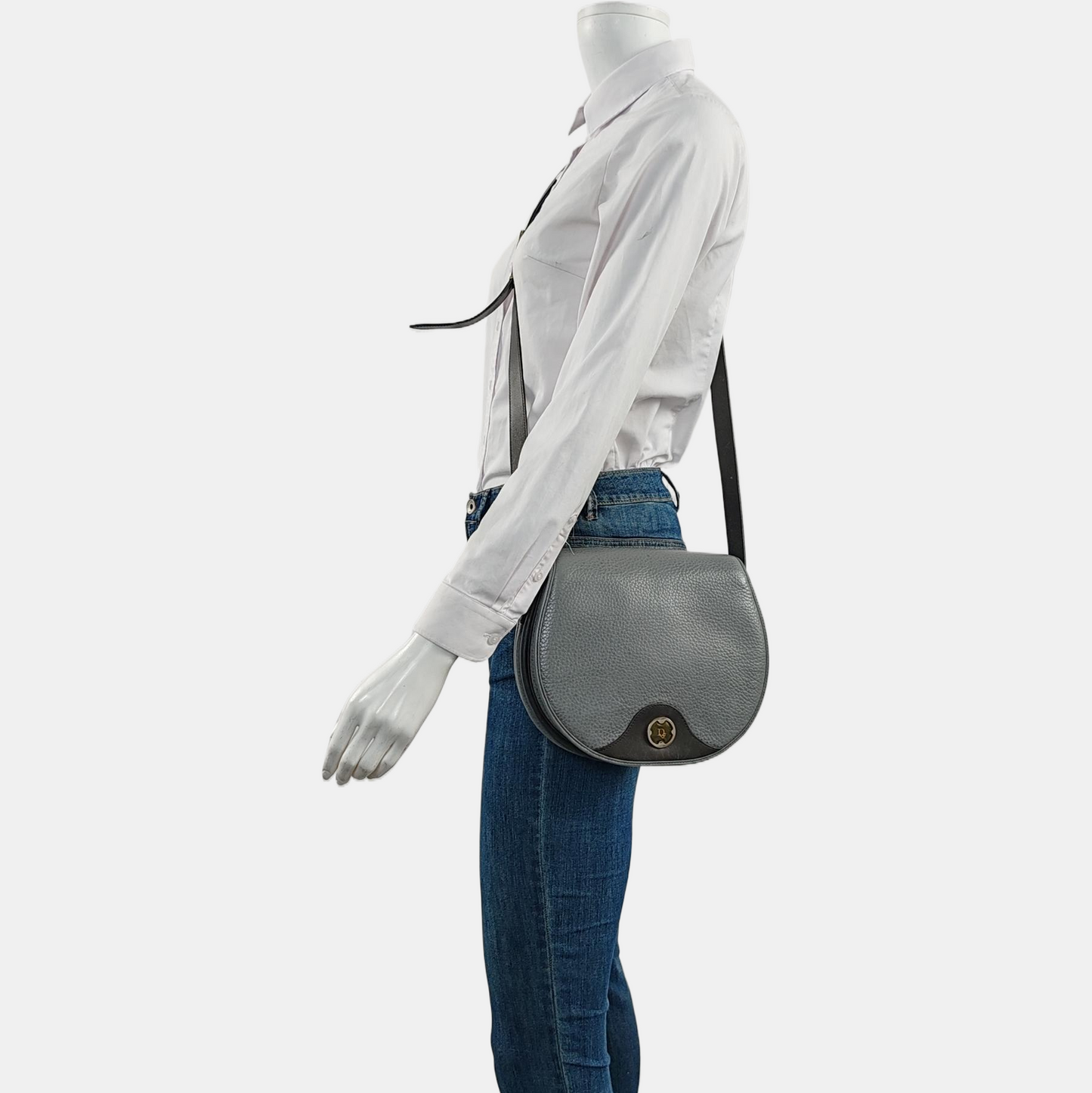 DIOR Grey Leather Single Shoulder Bag Golden hardware Sub-bag-(SKU)-959424457